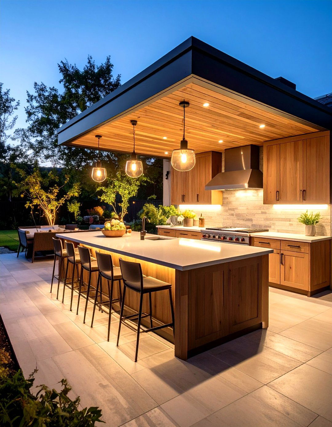 Outdoor Kitchen Lighting with Task and Ambient Zones - 24 Outdoor Lighting Ideas