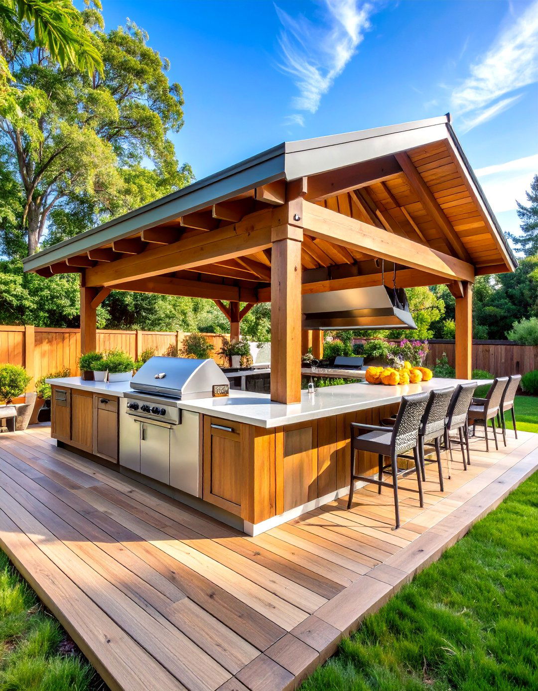 Outdoor Kitchen Pavilion Complex - 24 Attached Covered Patio Ideas
