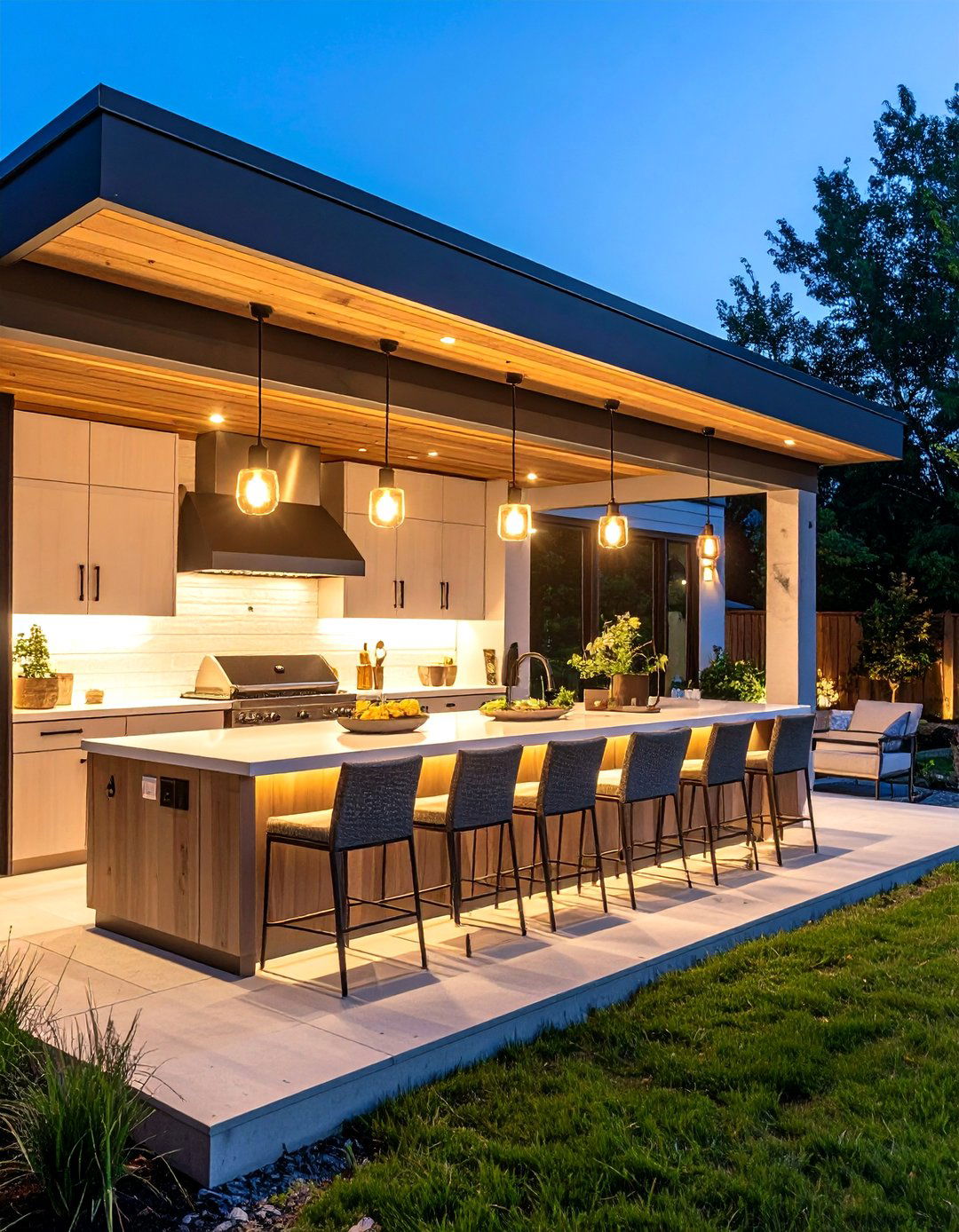 Outdoor Kitchen Task Lighting - 24 Backyard Lighting Ideas