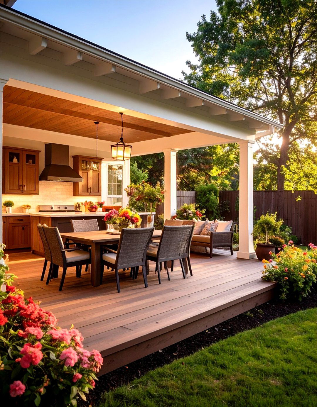 Outdoor Kitchen and Dining Porch Extension - 24 Large Front Porch Ideas