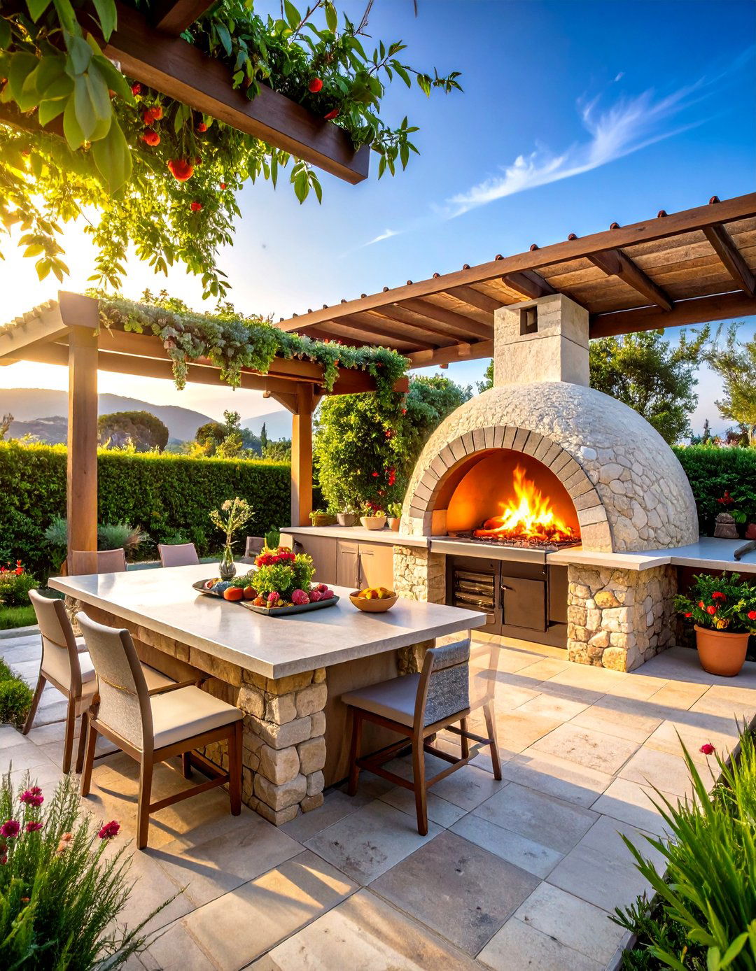 Outdoor Mediterranean Pizza Oven Kitchen - 24 Mediterranean Kitchen Ideas