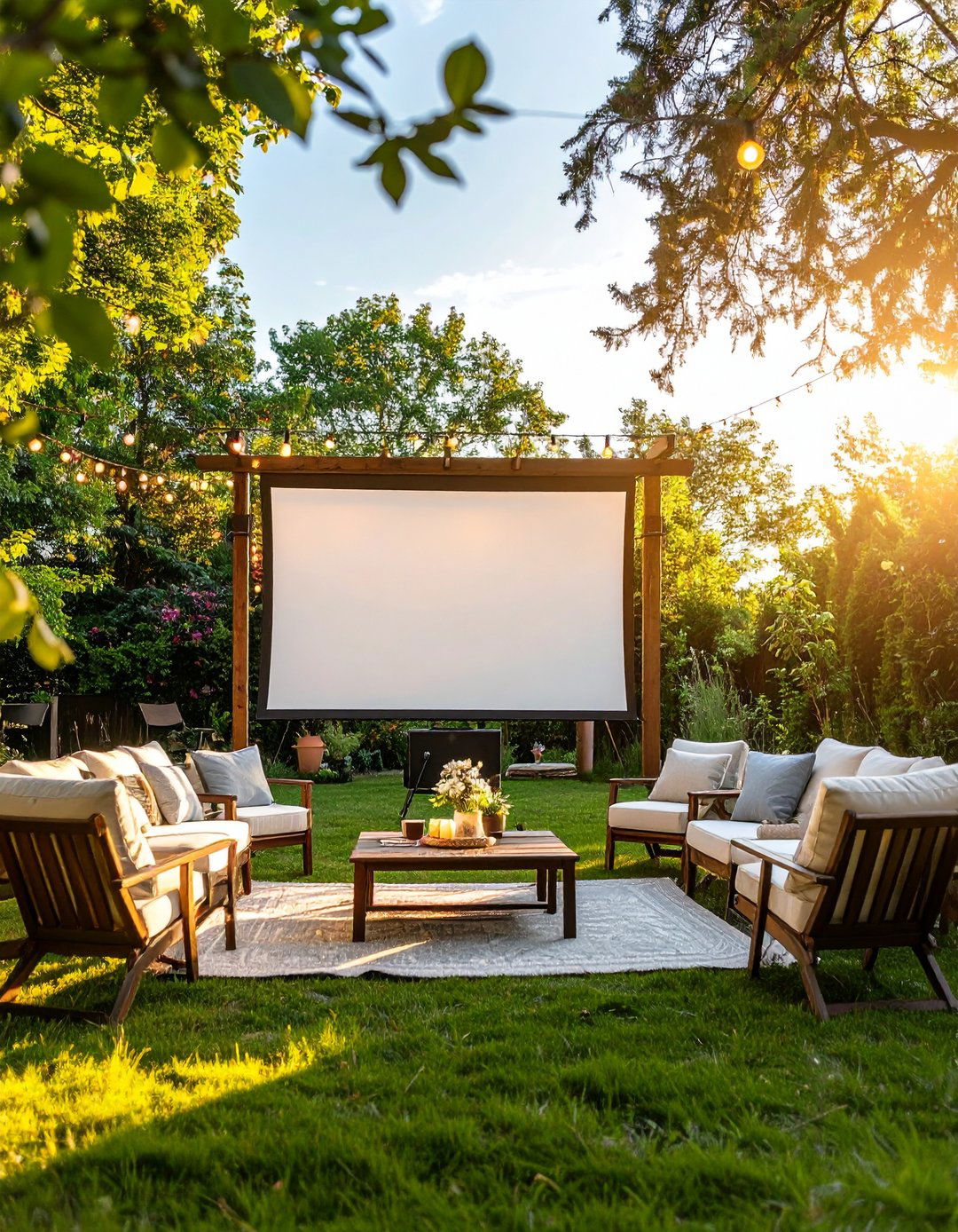 Outdoor Movie Theater Setup - 24 Cheap Backyard Makeover Ideas