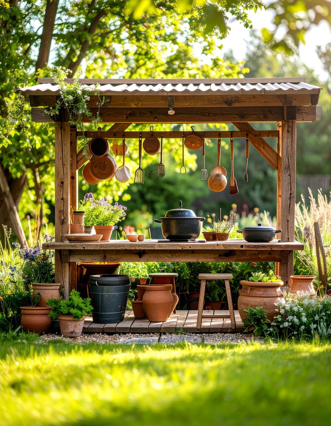 Outdoor Mud Kitchen Station - 24 Backyard Ideas for Kids