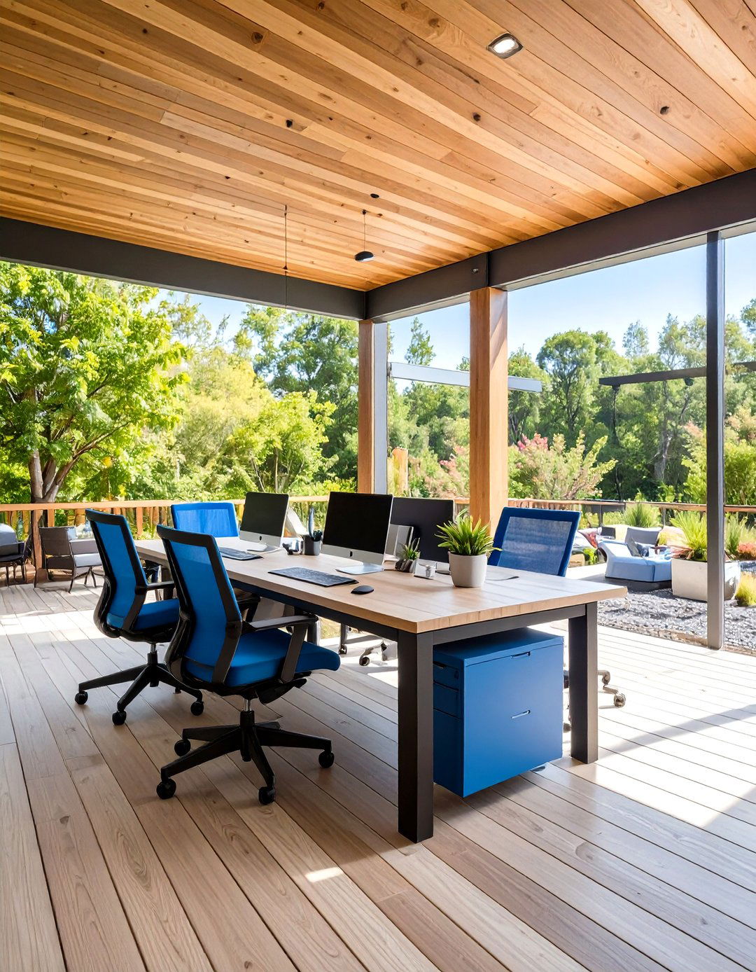 Outdoor Office and Work Space - 24 Under Deck Landscaping Ideas