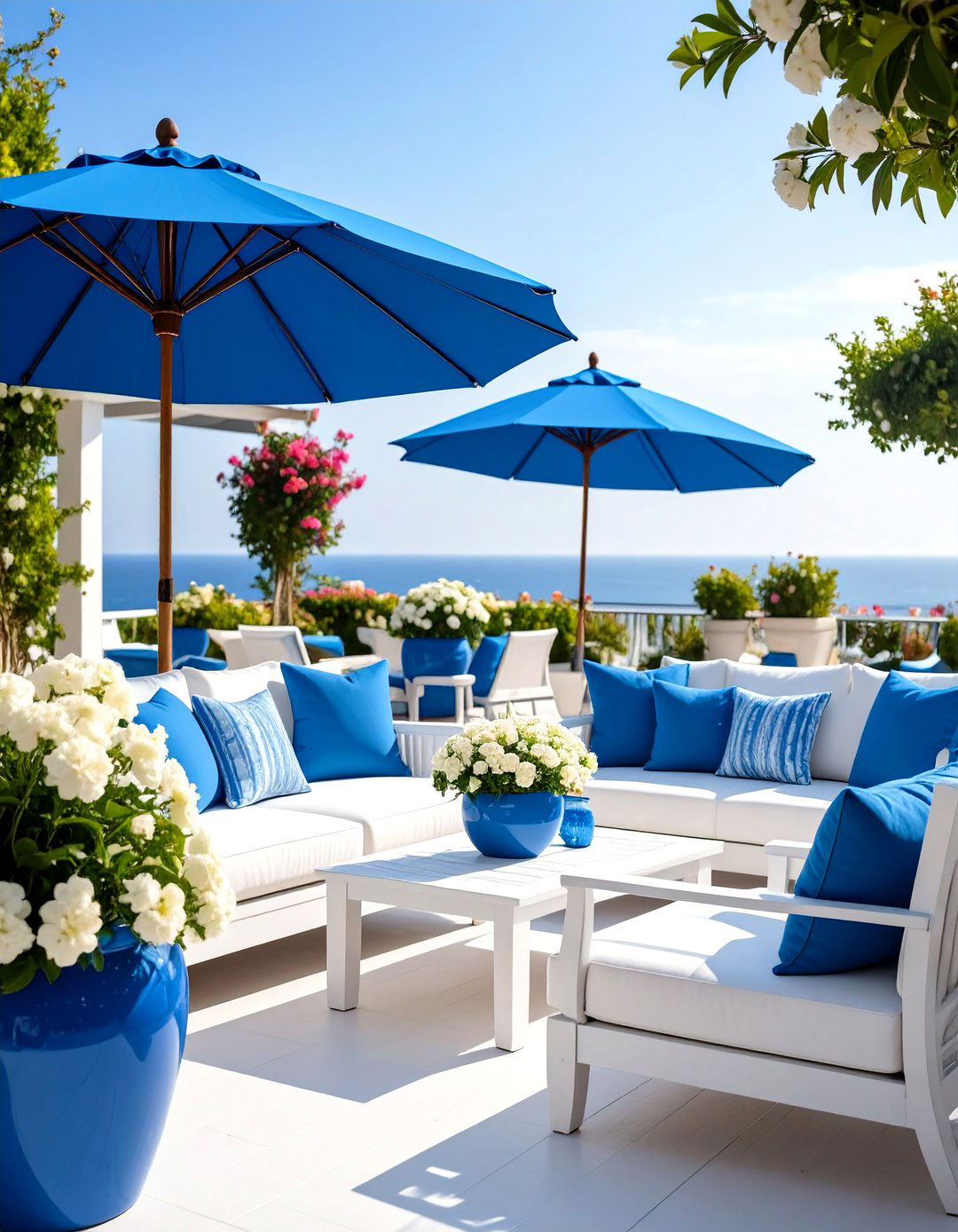 Outdoor Patio Paradise - 24 Blue and White Decor Ideas