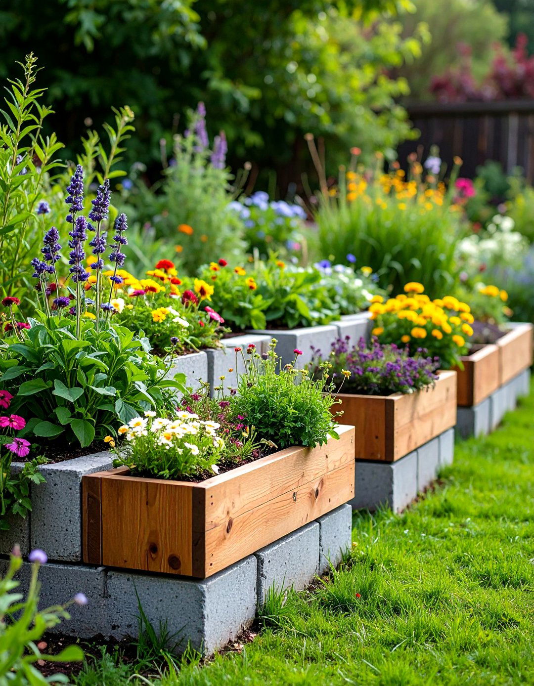 Outdoor Seating Planters - 24 Cinder Block Garden Ideas