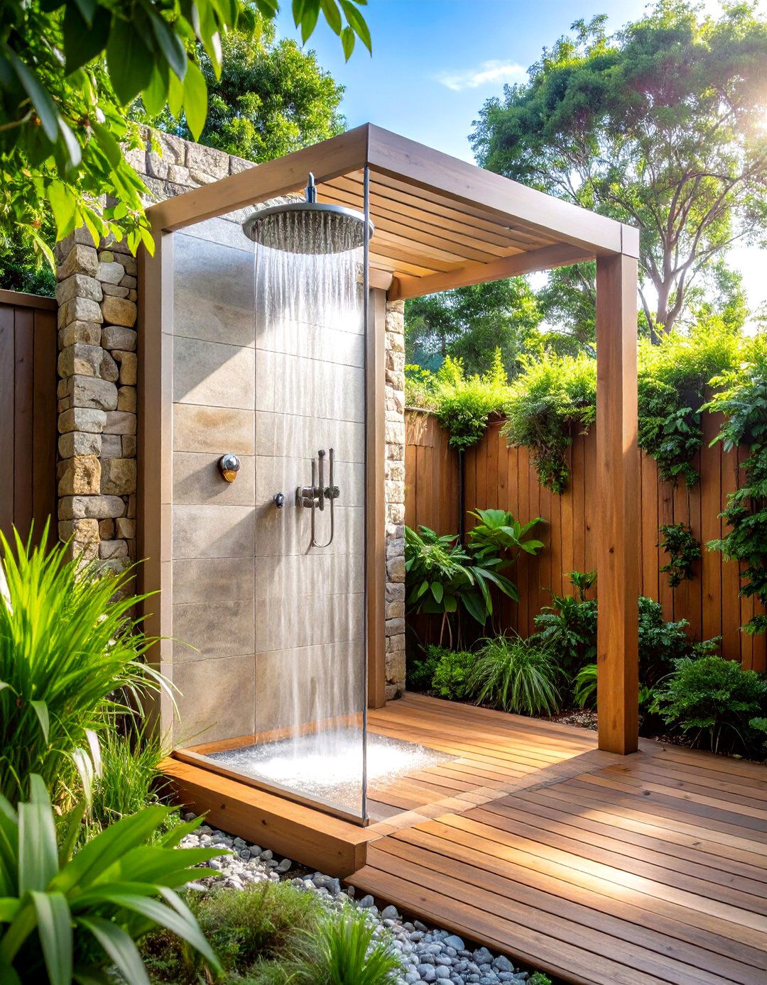 Outdoor Shower Natural Bathroom Extension - 24 Natural Bathroom Ideas