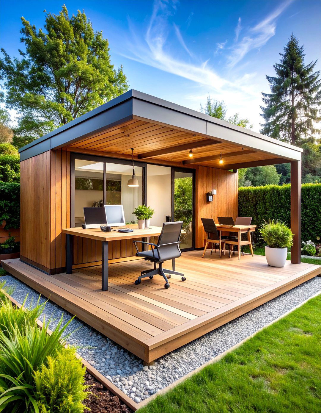 Outdoor Workspace L Shaped Garden Office - 24 L Shaped Backyard Ideas