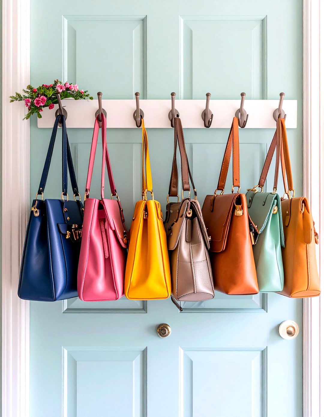 Over the Door Hanging Hooks and Racks - 24 Purse Storage Ideas