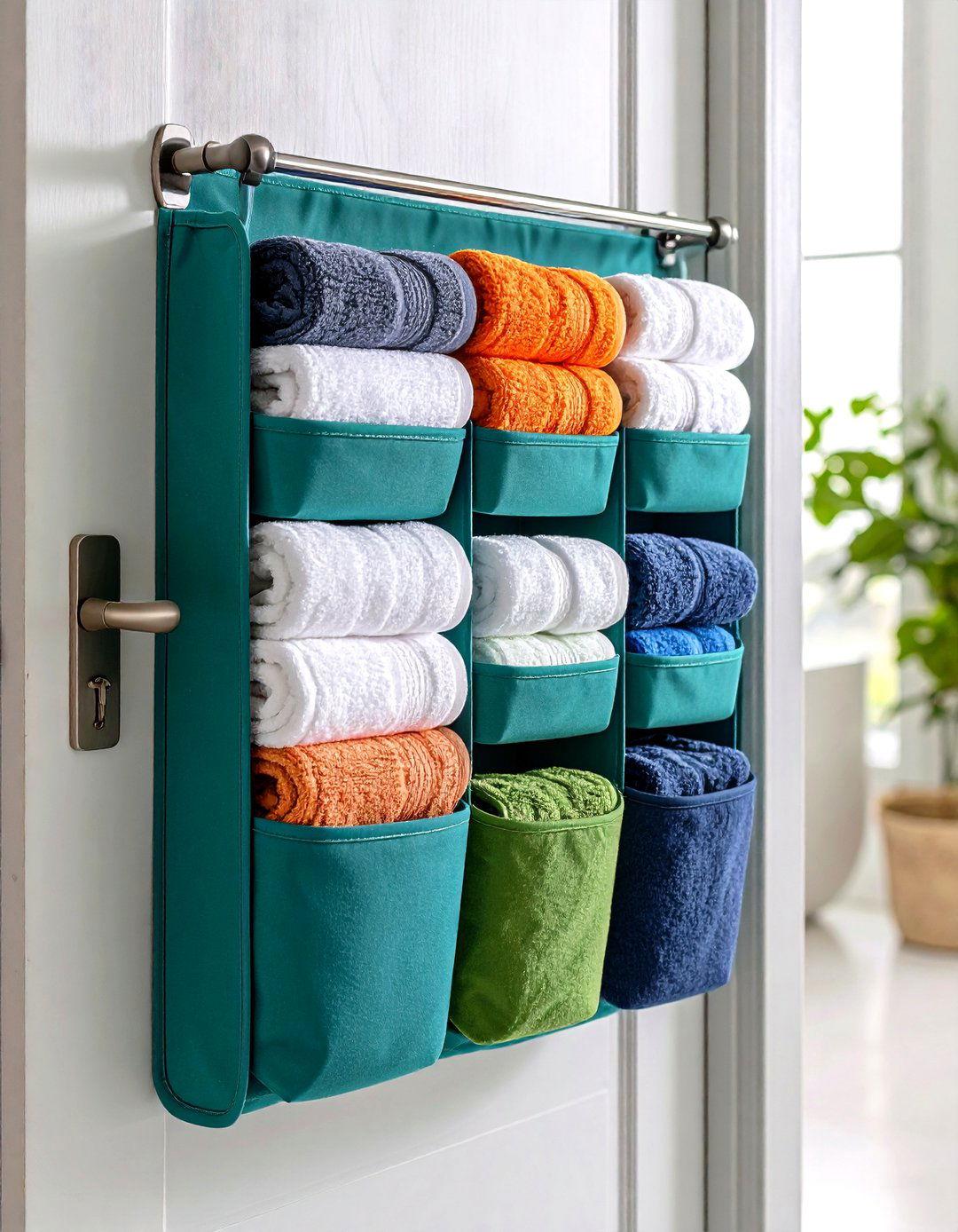 Over the Door Organizer - 24 Towel Display Ideas