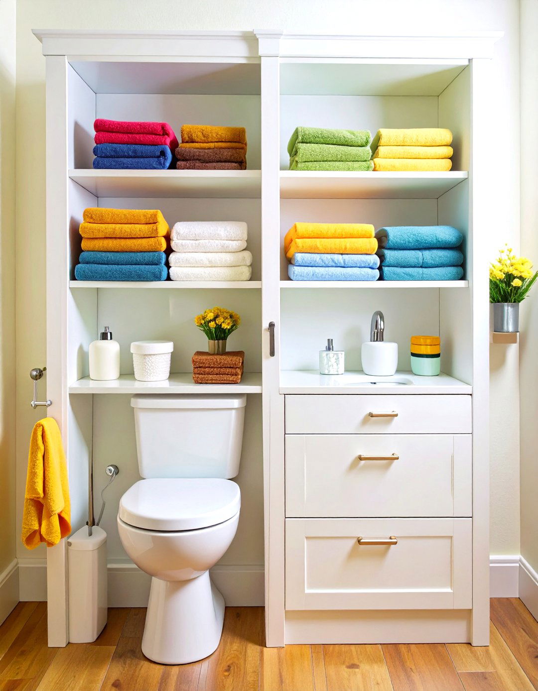 Over the Toilet Cabinet Storage - 24 Towel Storage Ideas
