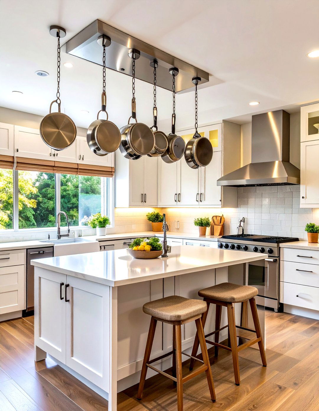 Overhead Pot Rack Installation - 24 Mobile Home Kitchen Ideas