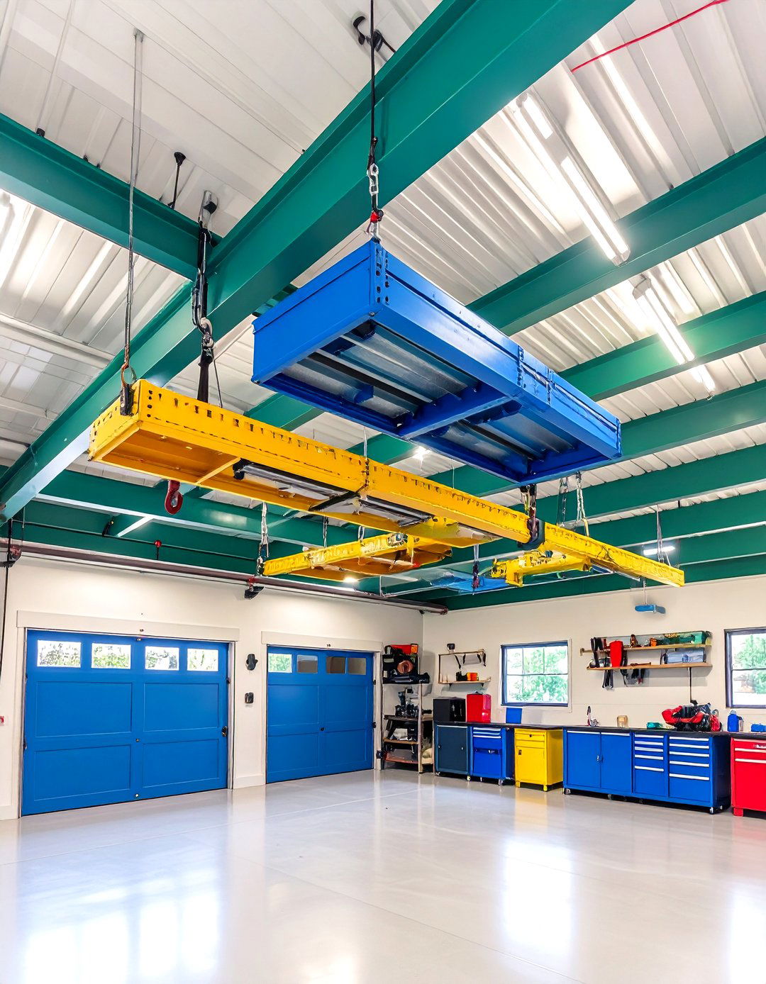 Overhead Storage Solutions - 24 Motorcycle Garage Ideas