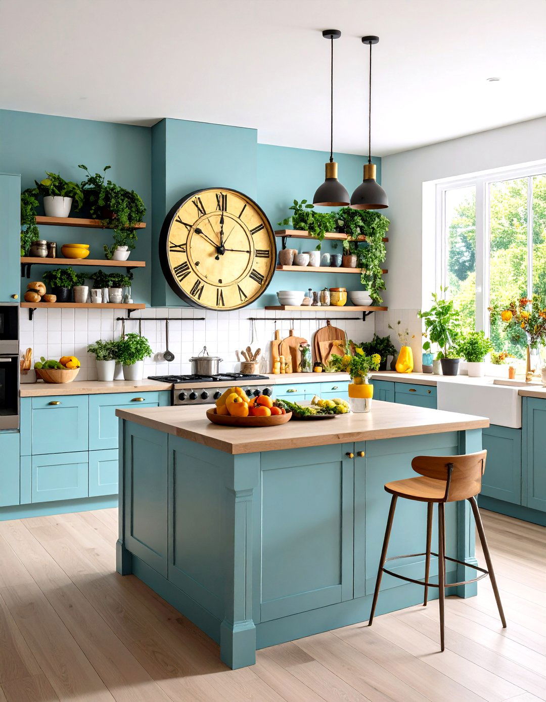 Oversized Clock Statement Piece - 24 High Ceiling Tall Wall Decor Ideas