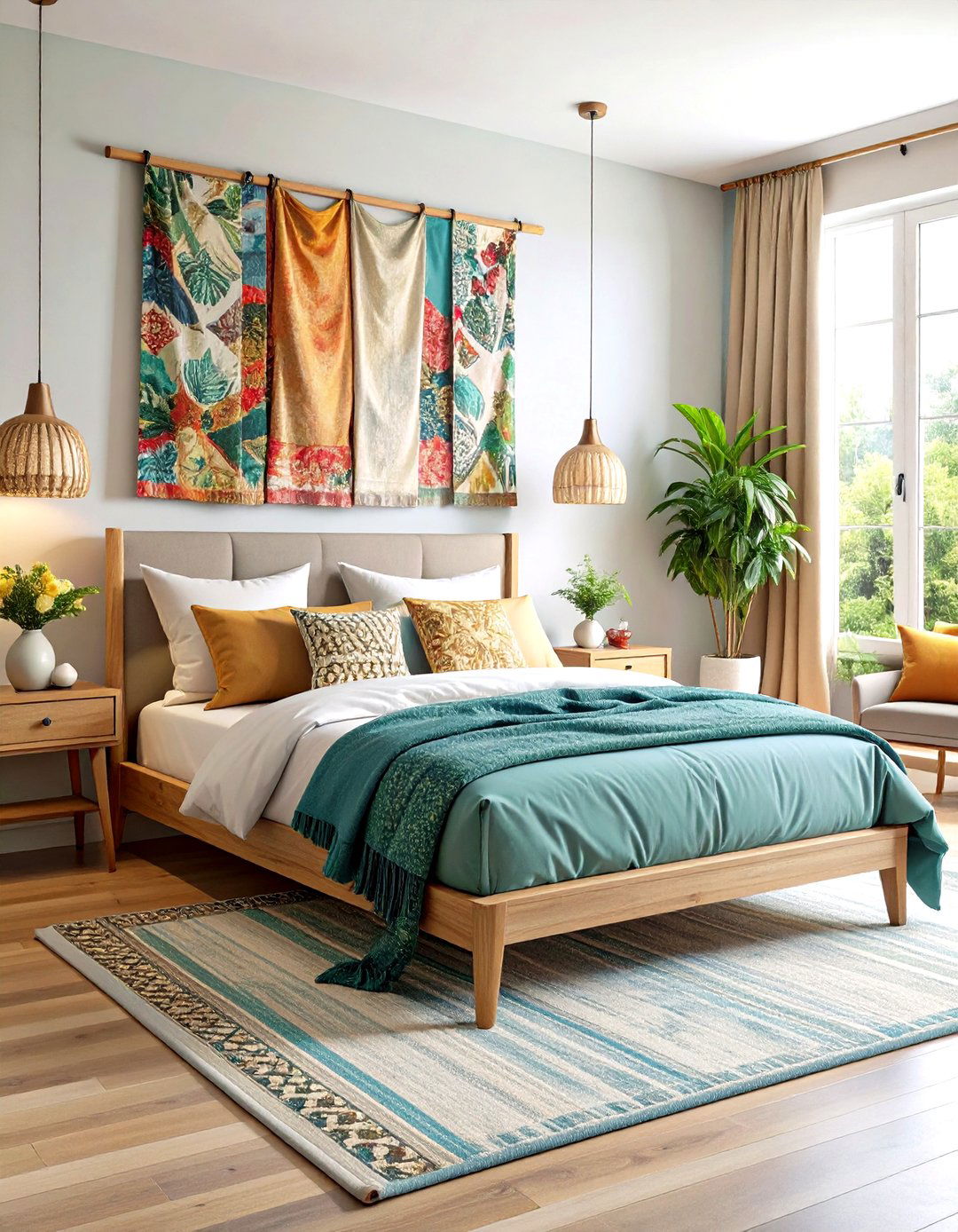Oversized Fabric or Tapestry Installation - 24 High Ceiling Tall Wall Decor Ideas