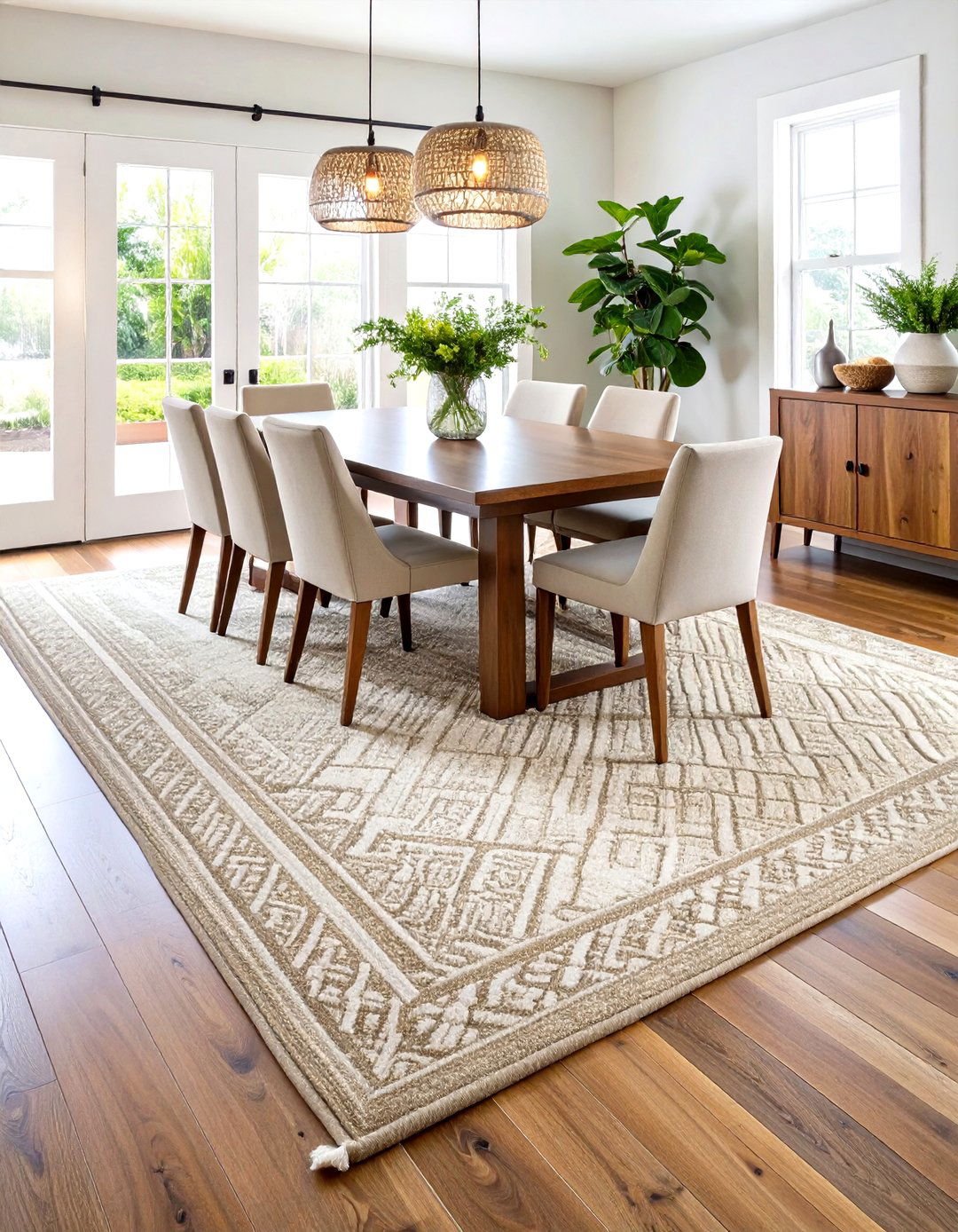 Oversized Neutral Flatweave Foundation - 24 Dining Room Rug Ideas