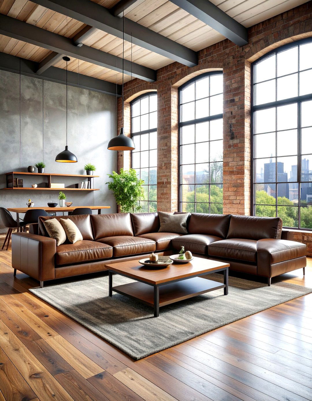 Oversized Sectional Seating Configuration - 24 Loft-style Living Room Ideas