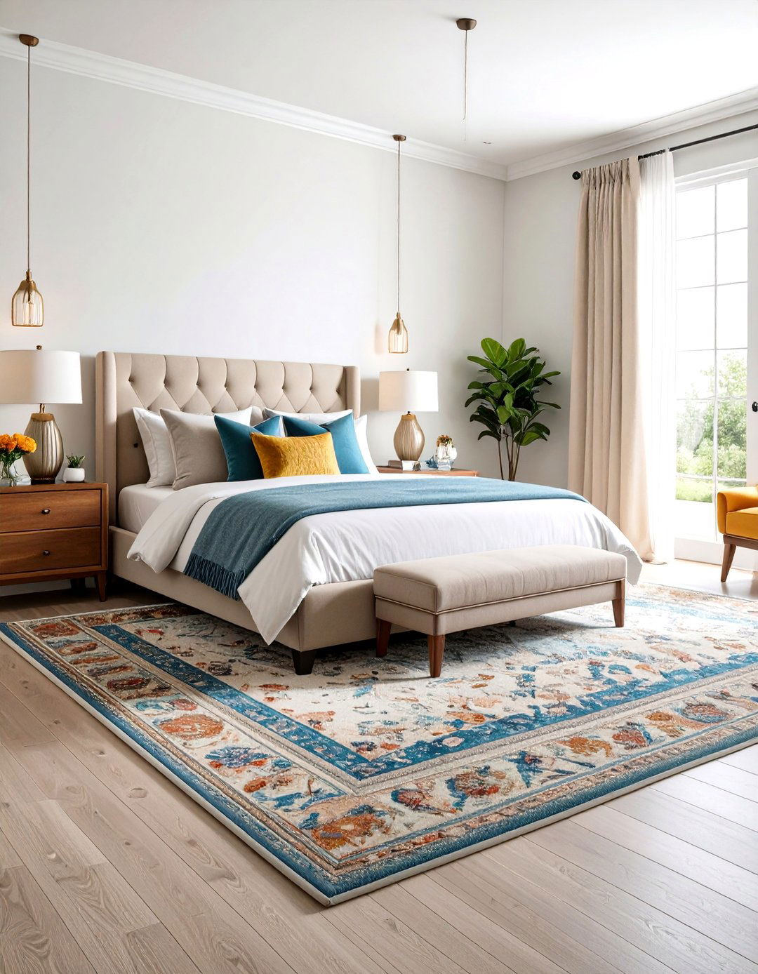 Oversized Statement Bedroom Pieces - 24 bedroom rug ideas