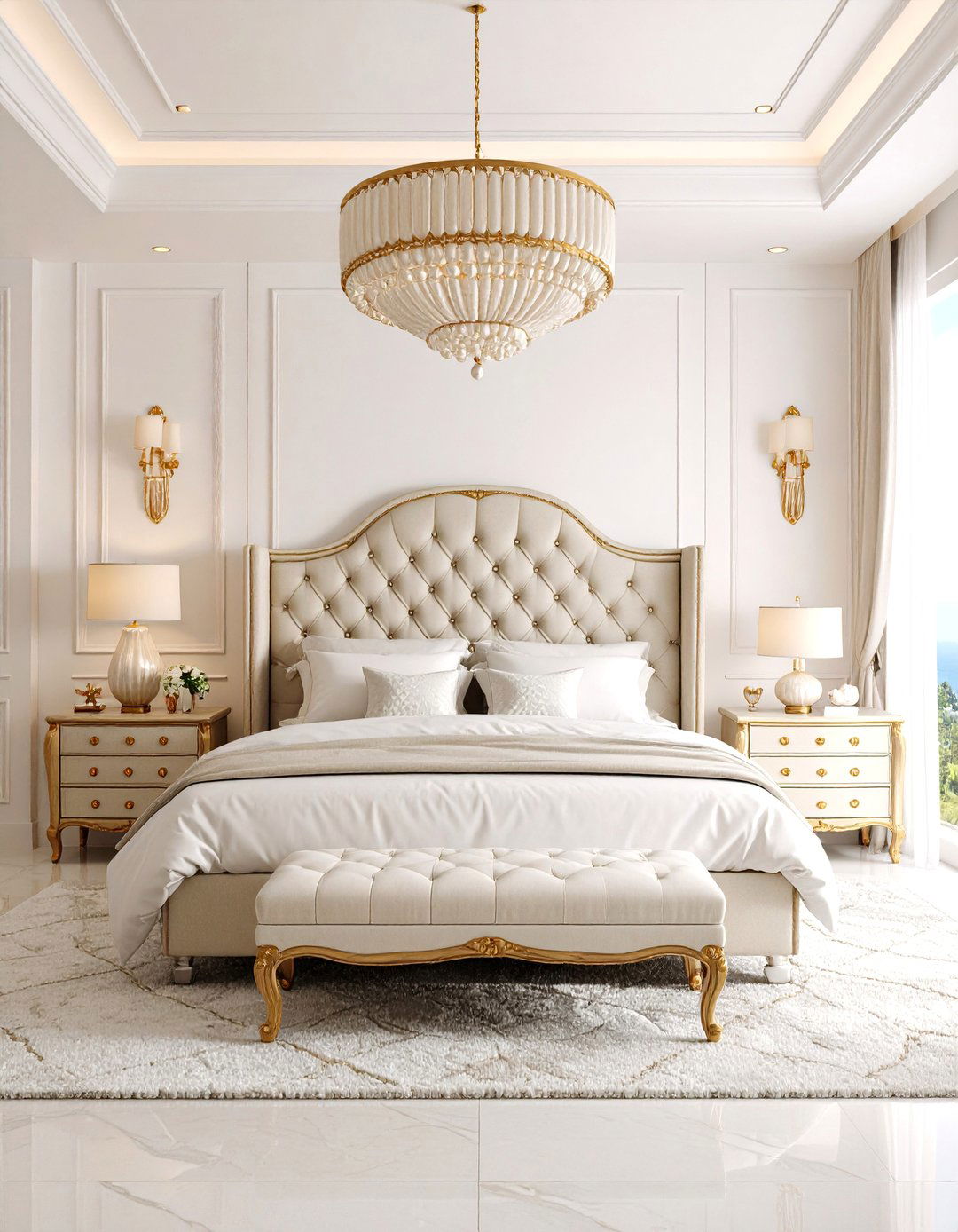Oyster Shell and Pearl Bedroom - 24 Beach Themed Bedroom Ideas