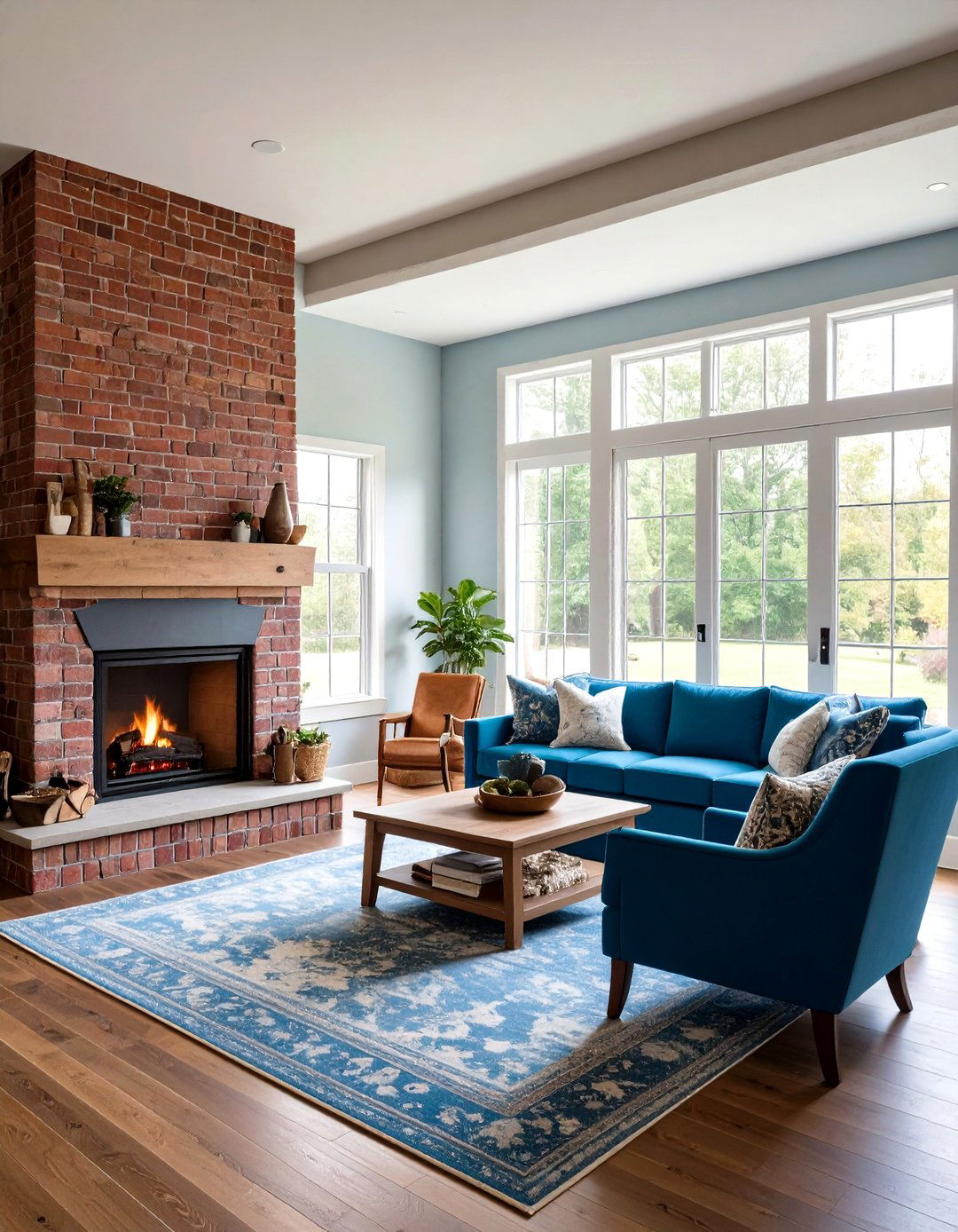 Painted Brick Modernization Approach - 24 Wood Stove Surround Ideas