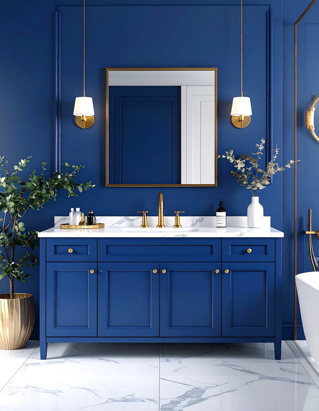 Painted Cabinet Finishes in Bold Colors - 24 Bathroom Cabinet Ideas