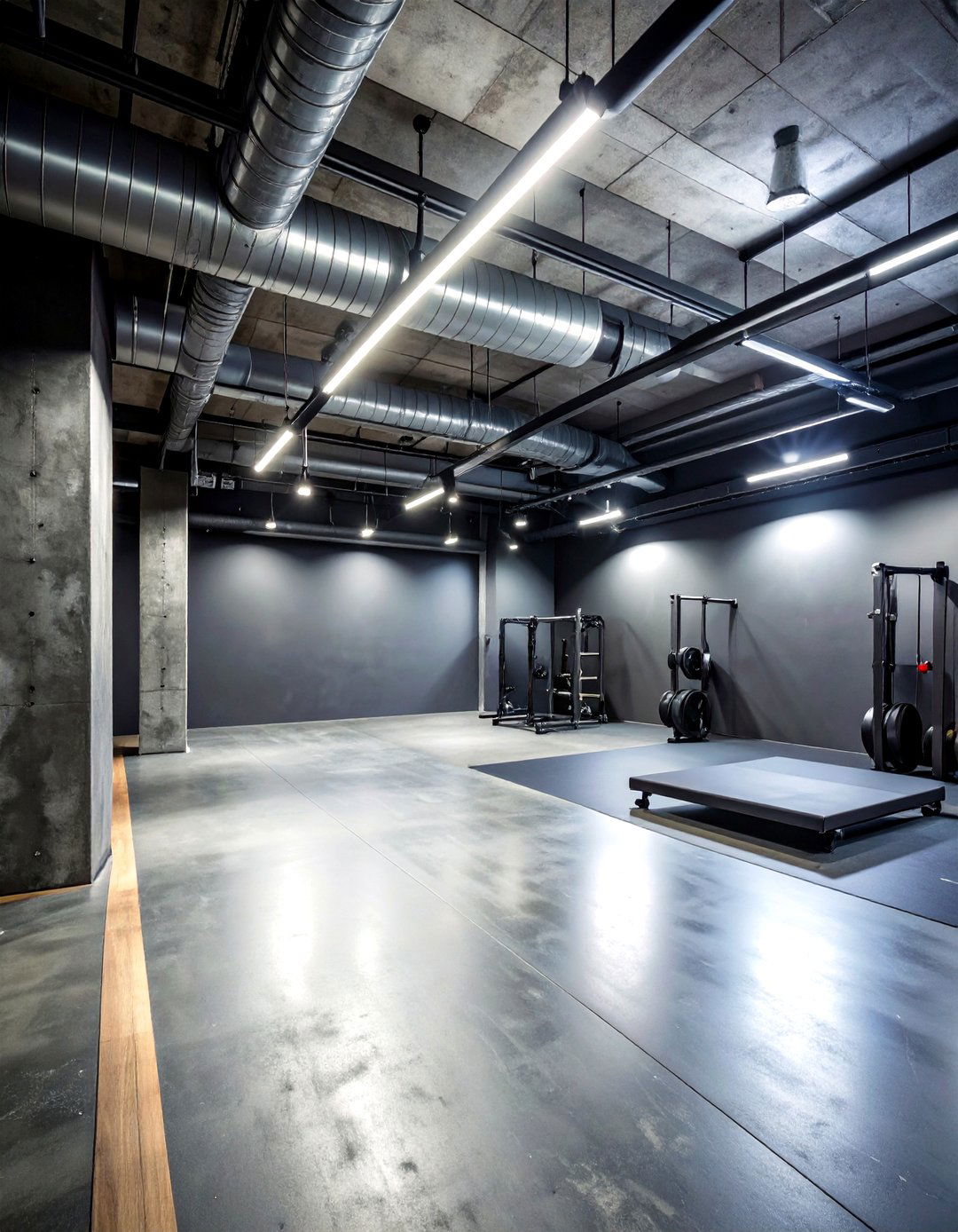 Painted Concrete Industrial Style - 24 Basement Wall Ideas