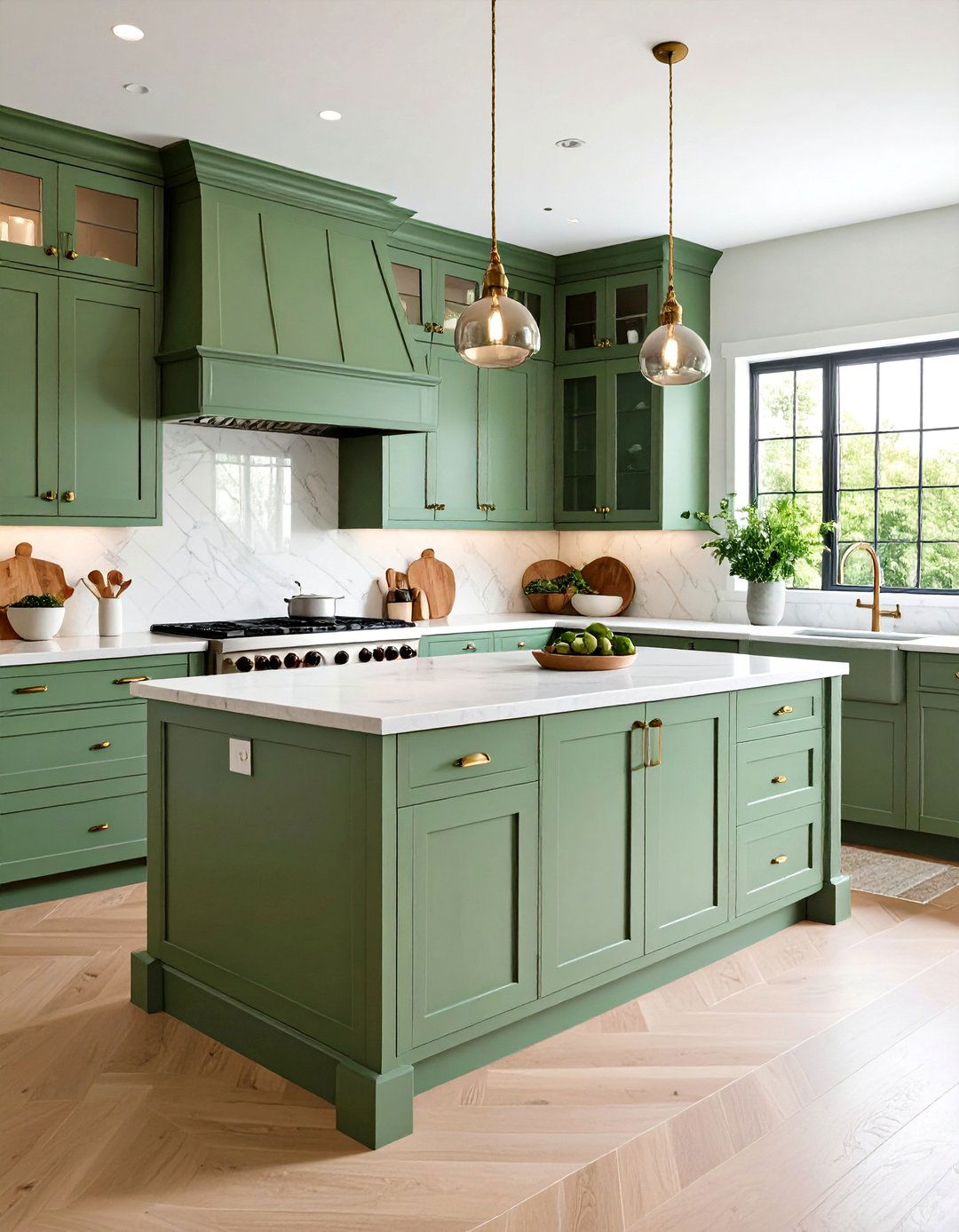Painted Kitchen Cabinets in Sage Green - 24 Kitchen Cabinet Ideas