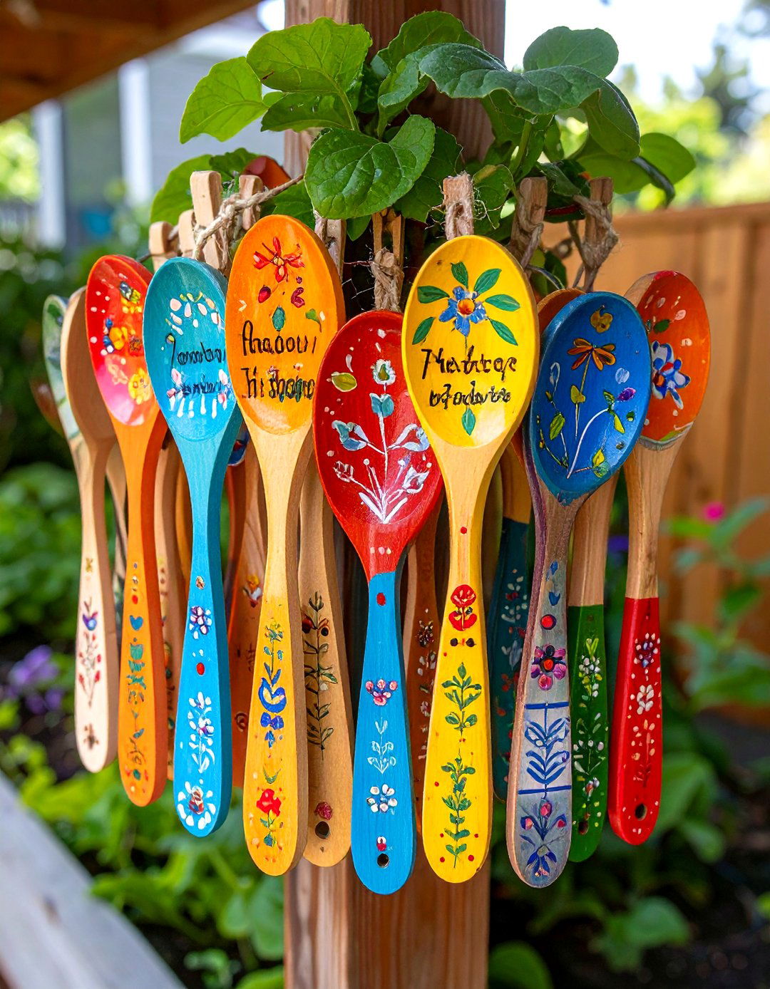 Painted Spoon Labels - 24 Garden Sign Ideas
