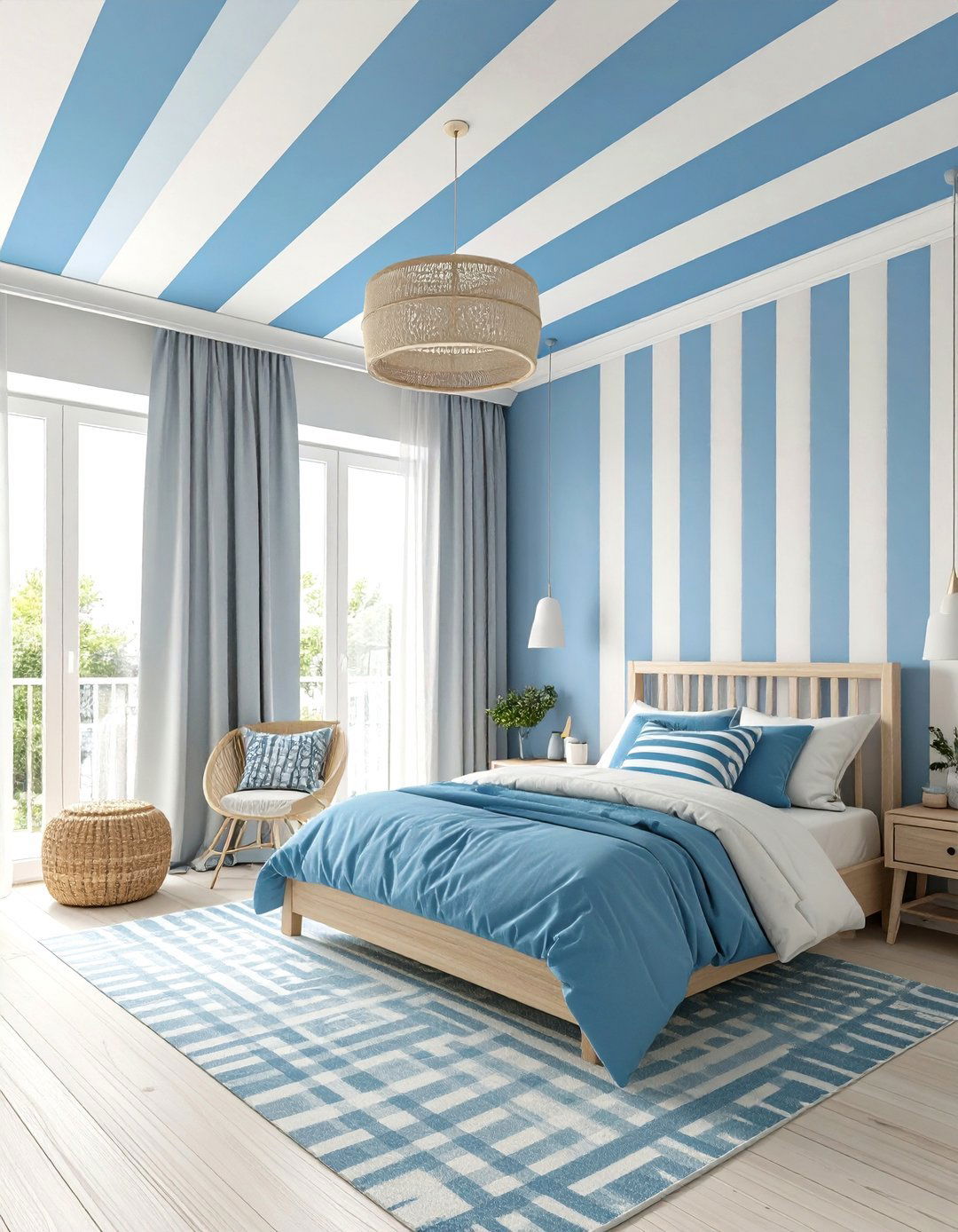 Painted Stripe Ceiling Patterns - 24 Accent Ceiling Ideas