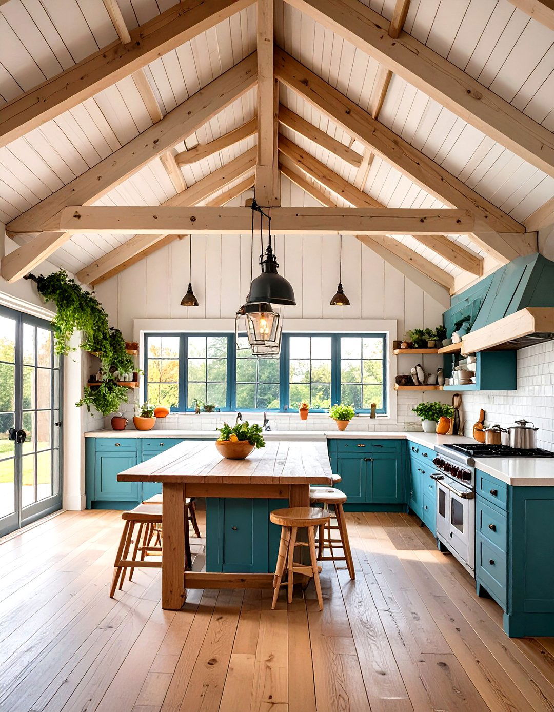 Painted Wood Beam Grid Ceilings - 24 Rustic Ceiling Ideas