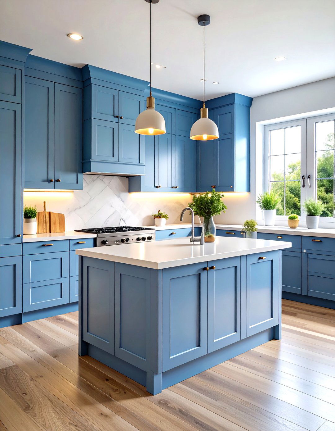Pale Blue Scandinavian Cabinets with Minimalist Design - 24 Light Blue Kitchen Cabinets Ideas