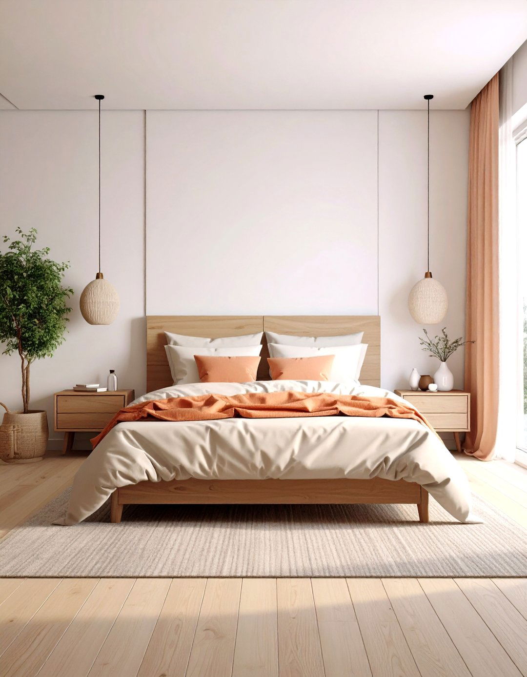 Pale Peach Minimalist Bedroom - 24 Pastel Bedroom Ideas
