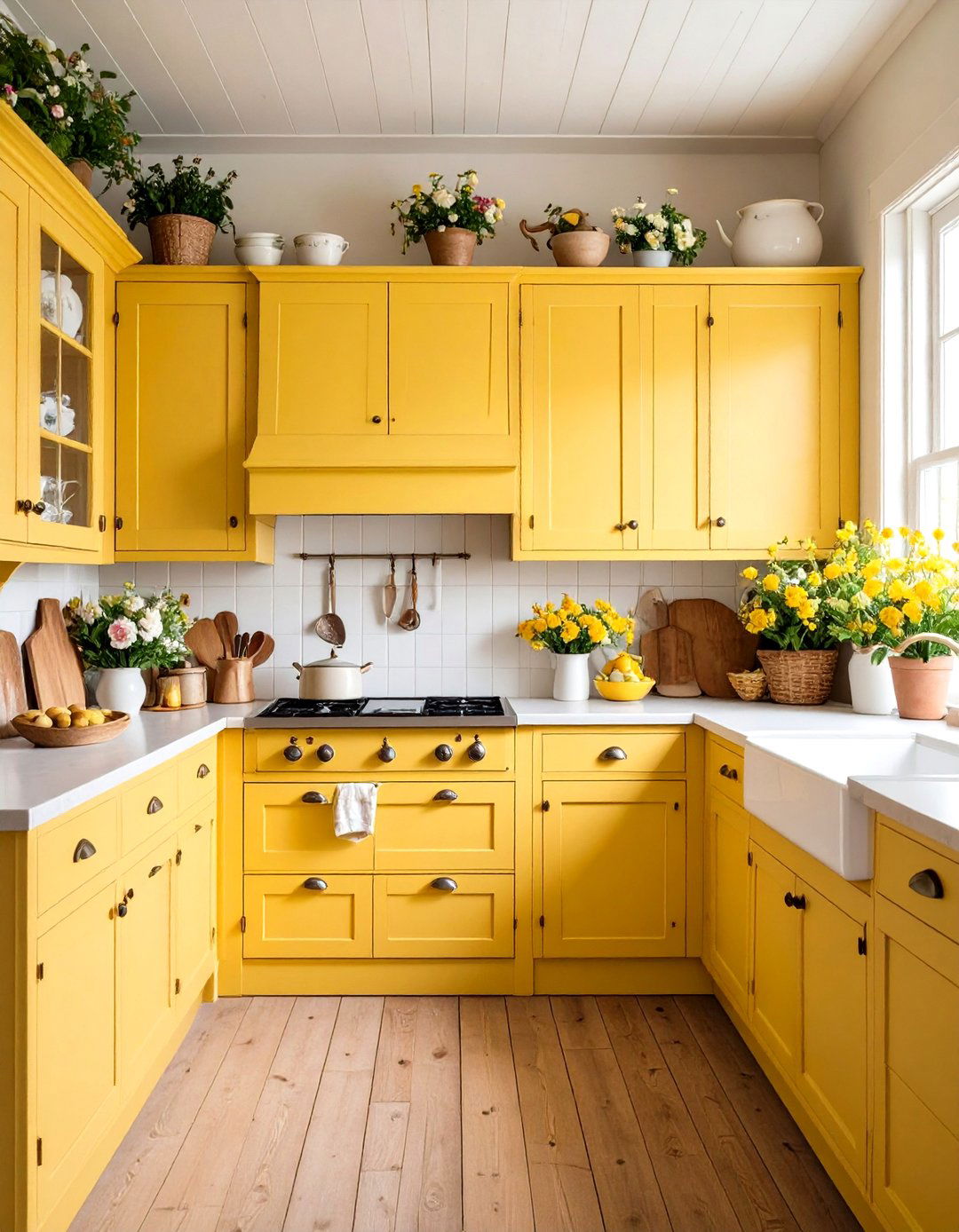 Pale Yellow Cottage Kitchen Style - 24 Pale Yellow Kitchen Ideas
