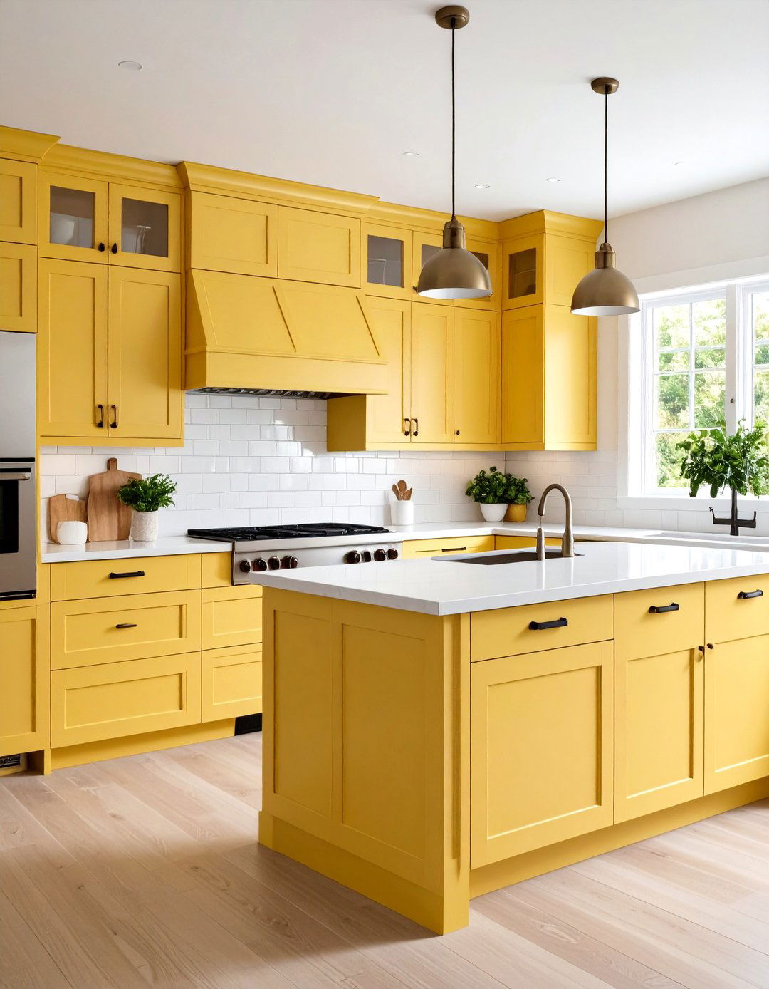 Pale Yellow Kitchen with White Countertops - 24 Pale Yellow Kitchen Ideas