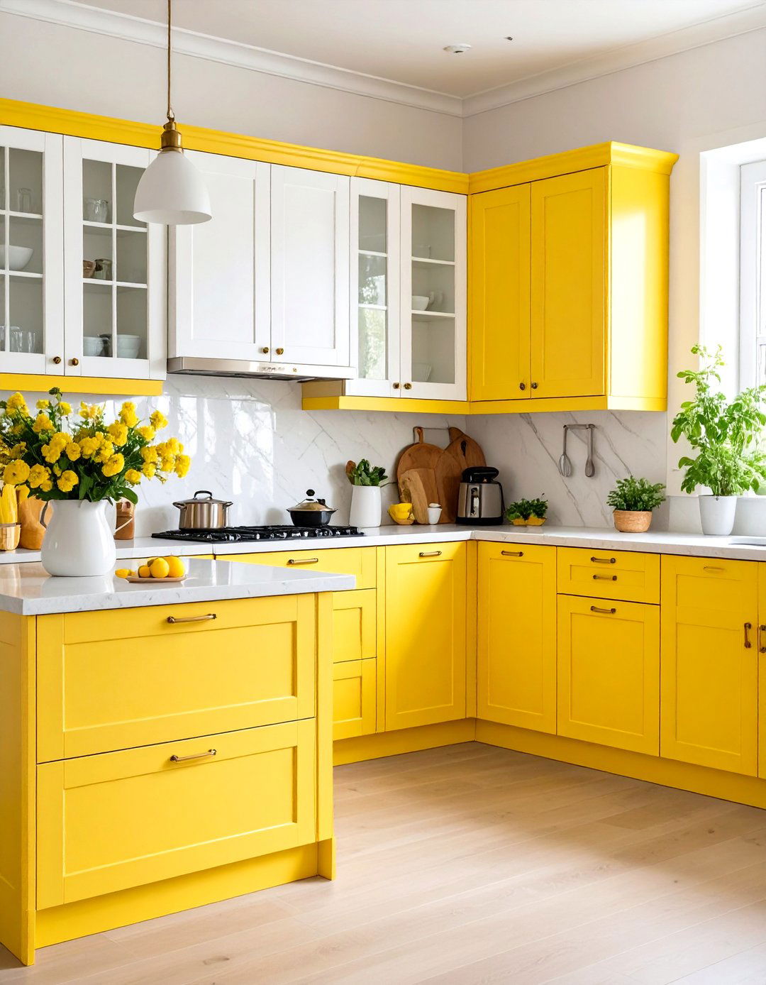 Pale Yellow Two Tone Kitchen Cabinets - 24 Pale Yellow Kitchen Ideas