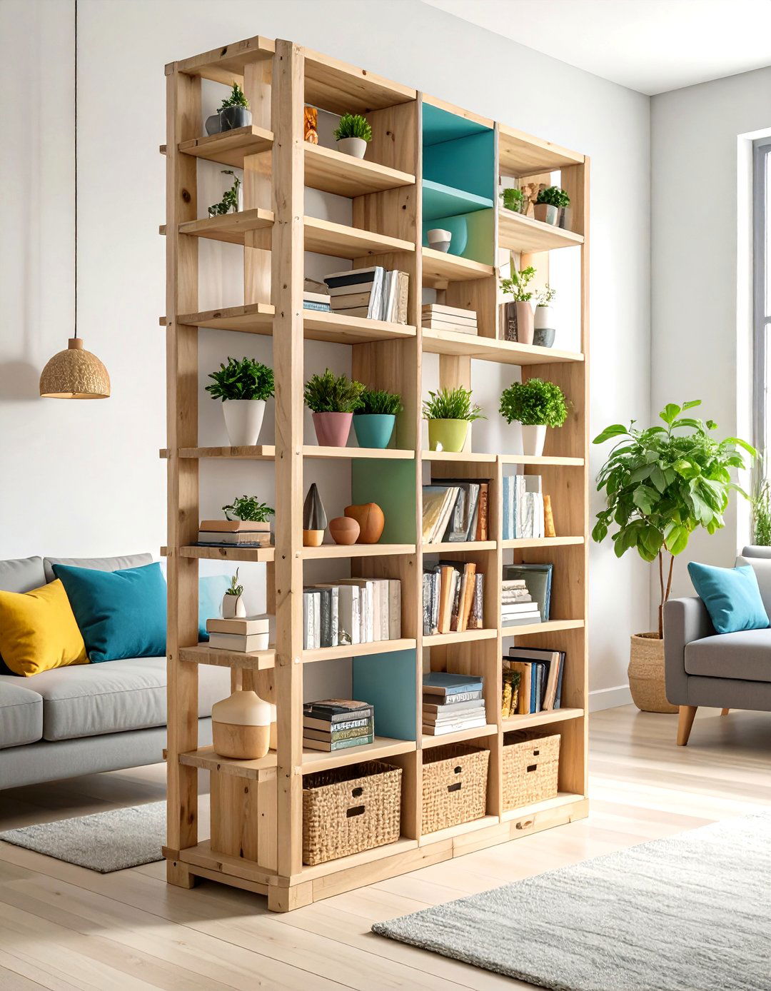Pallet Bookshelf Tower with Adjustable Shelves - 24 Pallet Furniture Ideas