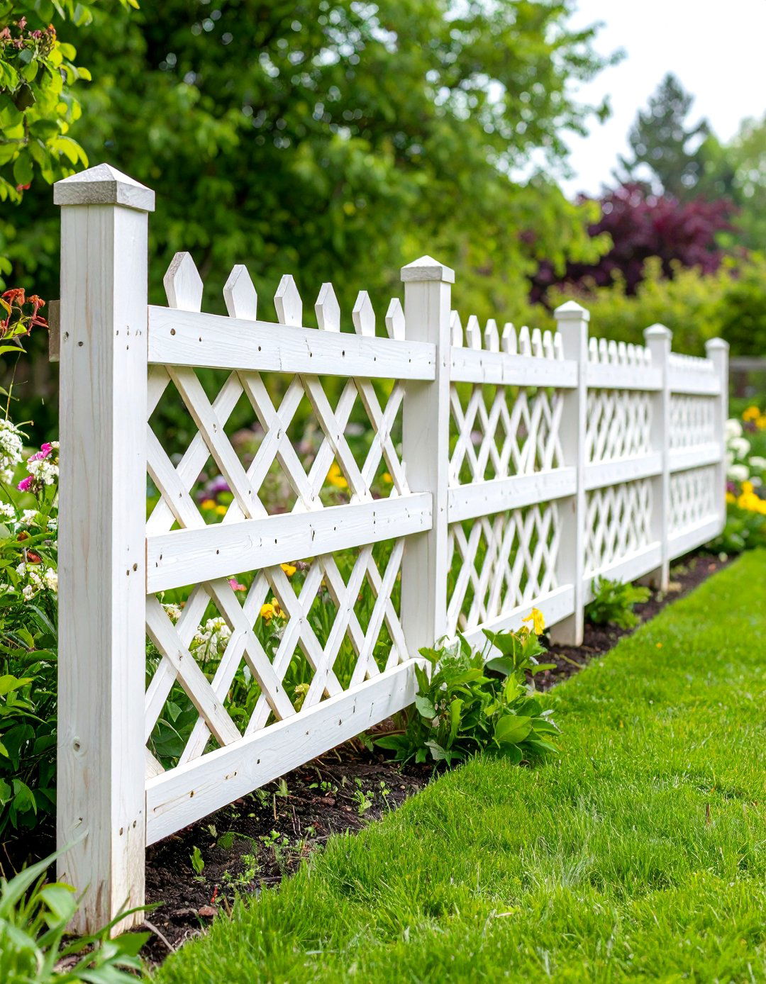Pallet Fence With Lattice Topper - 24 Pallet Fence Ideas