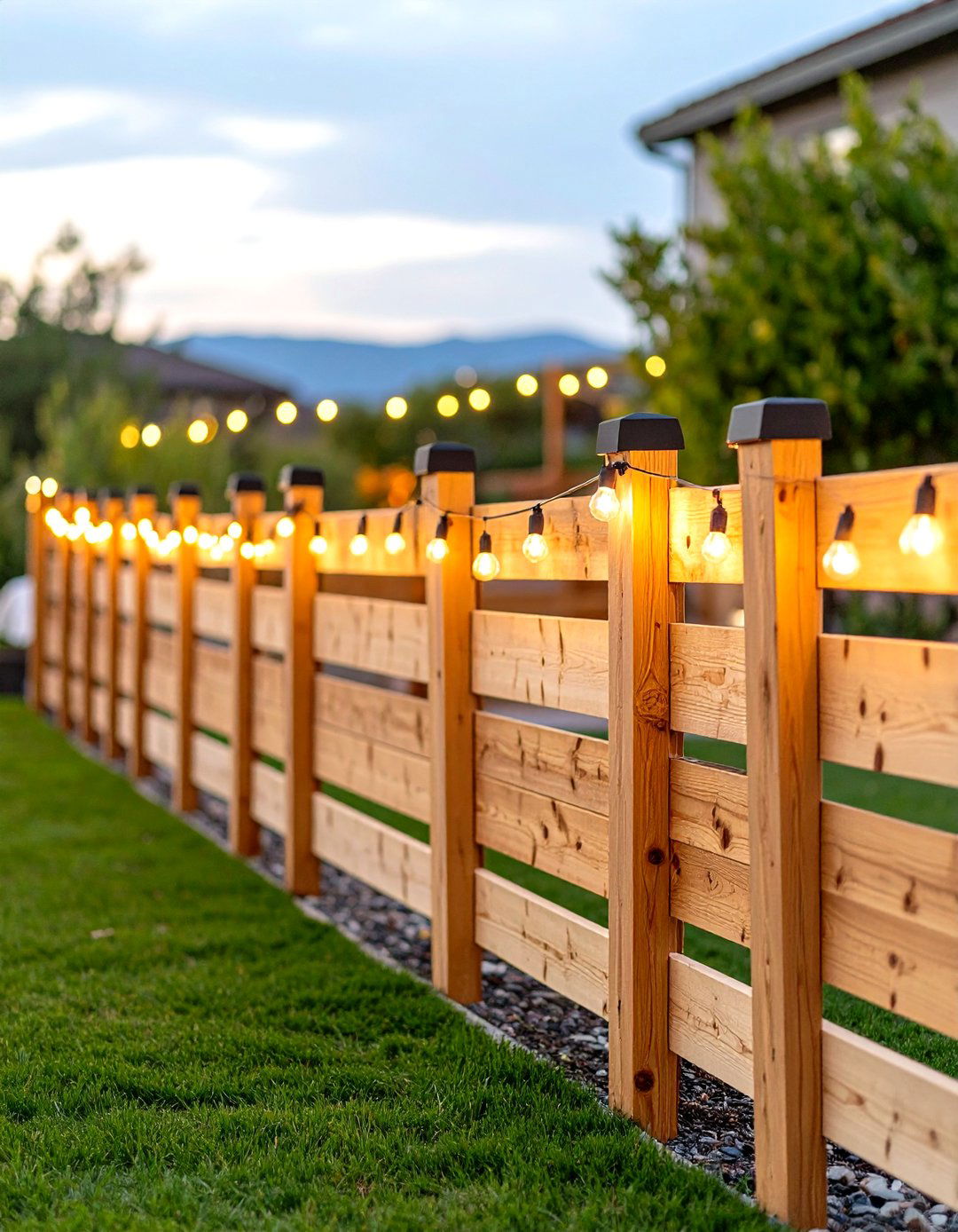 Pallet Fence With Solar Lighting - 24 Pallet Fence Ideas