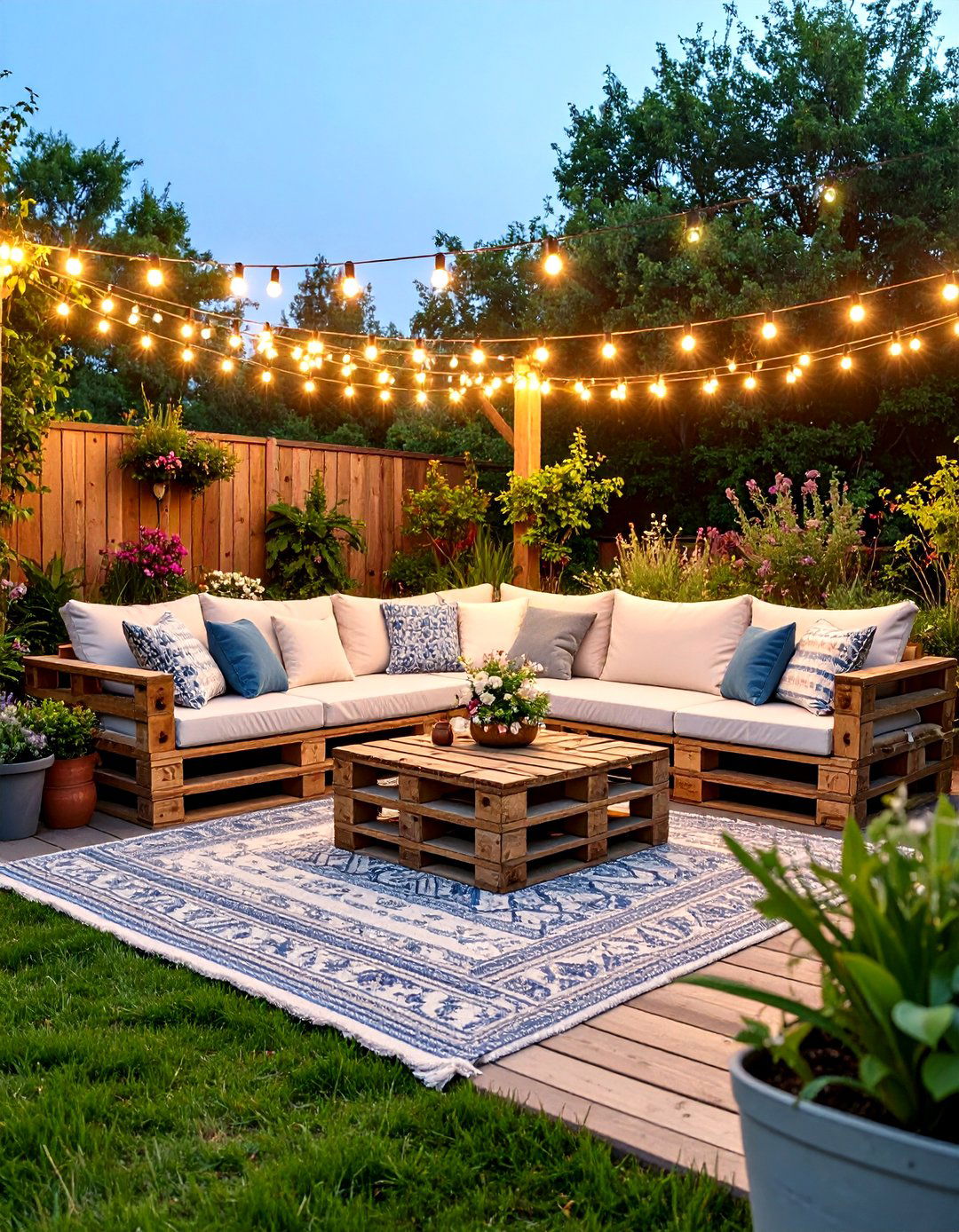 Pallet Furniture Lounge Area - 24 Backyard Ideas on a Budget
