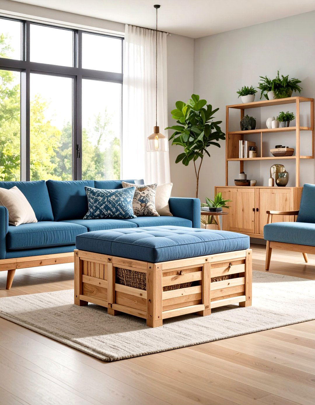 Pallet Storage Ottoman with Hidden Compartments - 24 Pallet Furniture Ideas