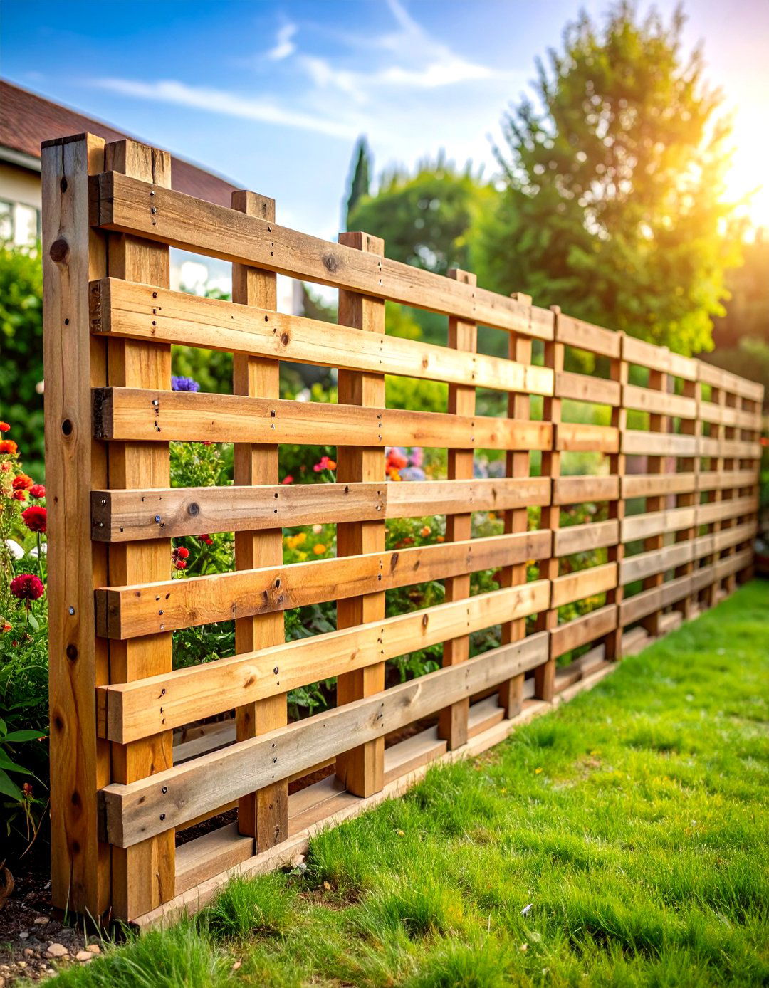 Pallet Upcycled Fence Construction - 24 Decorative Fence Ideas