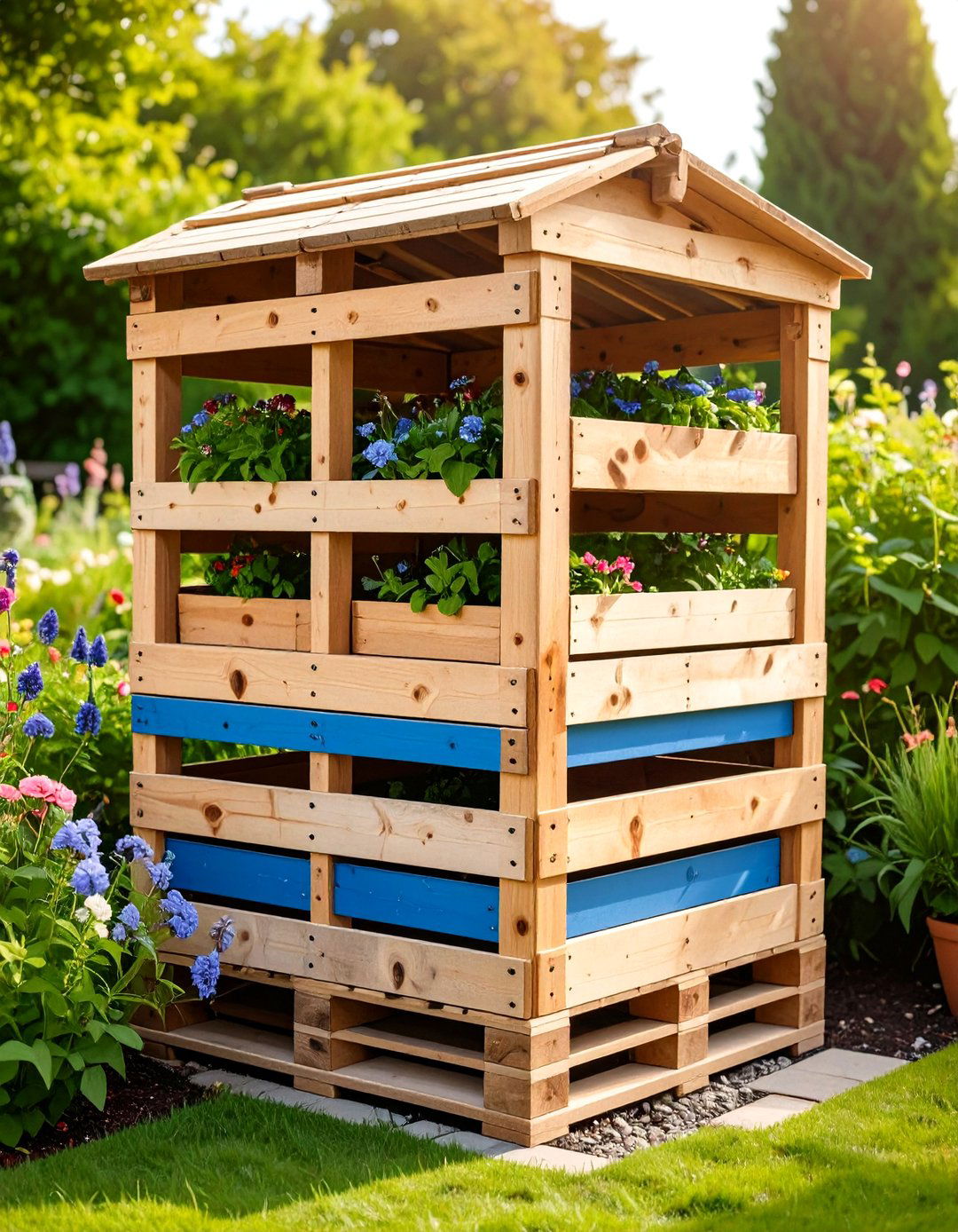 Pallet Wood Rustic Enclosure - 24 Garbage Can Storage Ideas