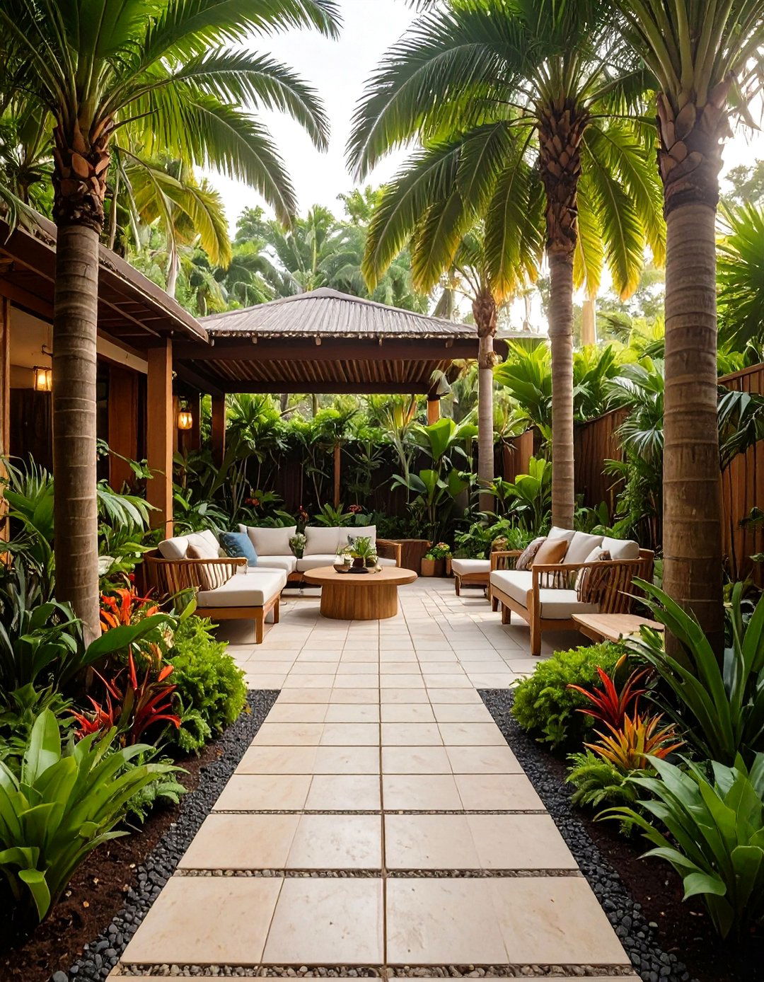 Palm Canopy Paradise Garden - 24 Tropical Landscape Ideas