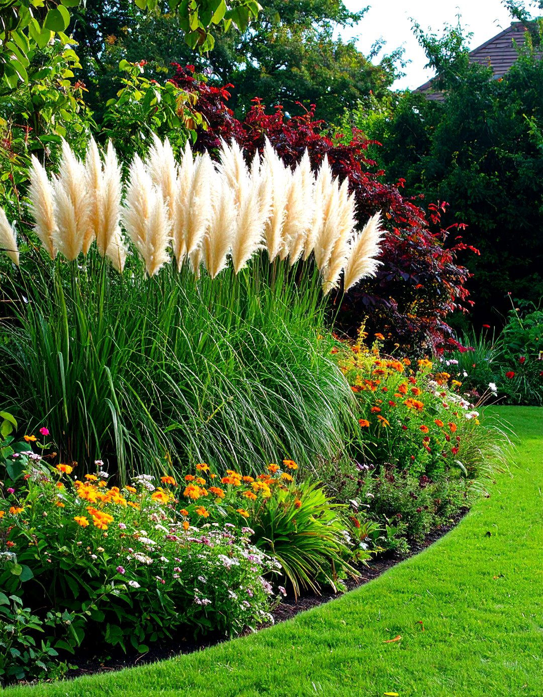 Pampas Grass Privacy Screen - 24 Boho Garden Ideas