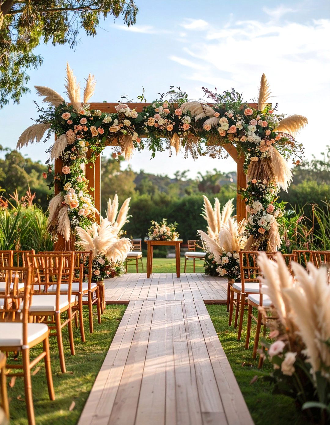 Pampas Grass Wedding Arch - 24 Wedding Arch Ideas
