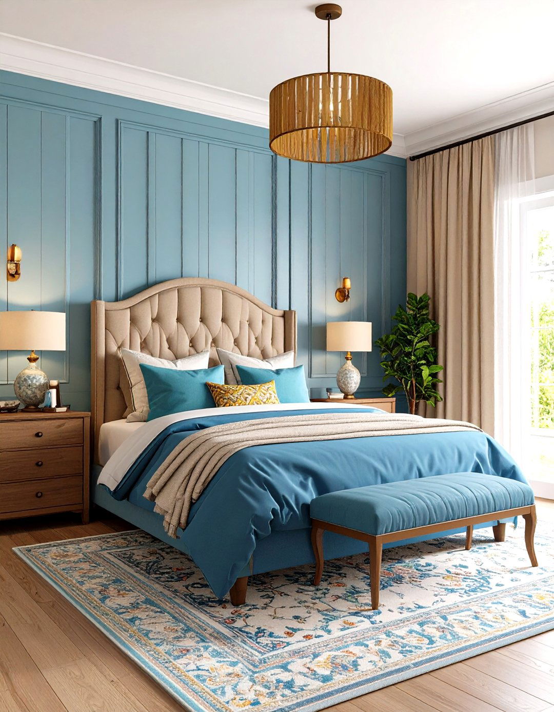 Paneled Wall Elegance - 24 Bedroom Decor Ideas