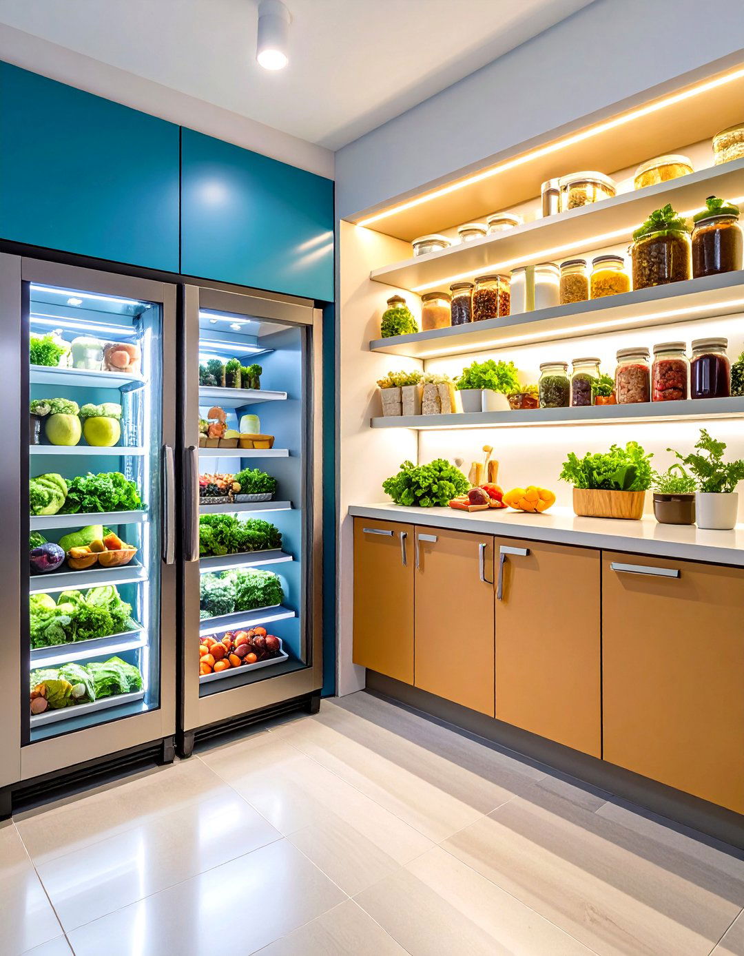 Pantry with Climate Controlled Storage Zones - 24 Kitchen Pantry Ideas