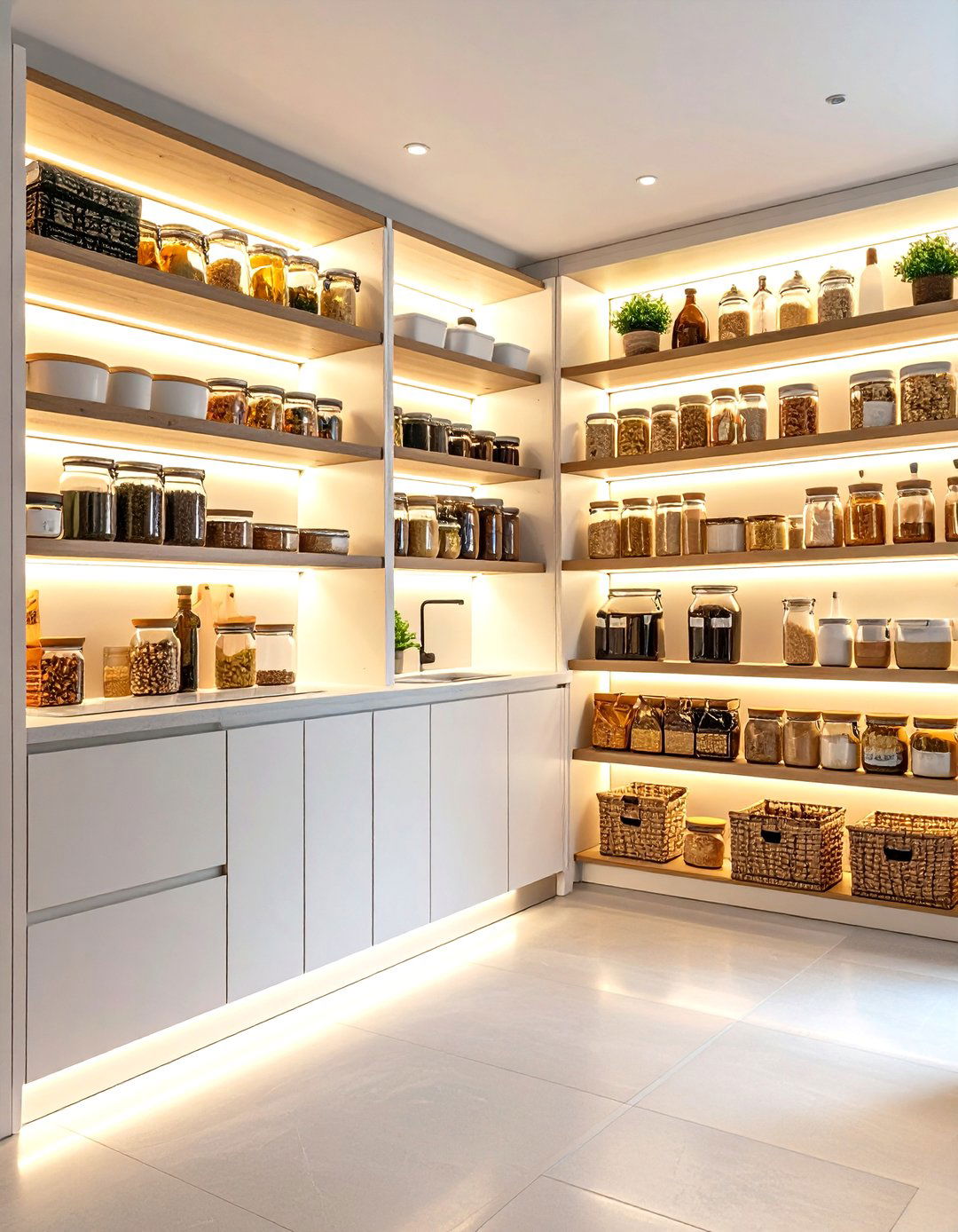 Pantry with Internal Lighting - 24 Larder Cupboard and Pantry Ideas for Your Kitchen
