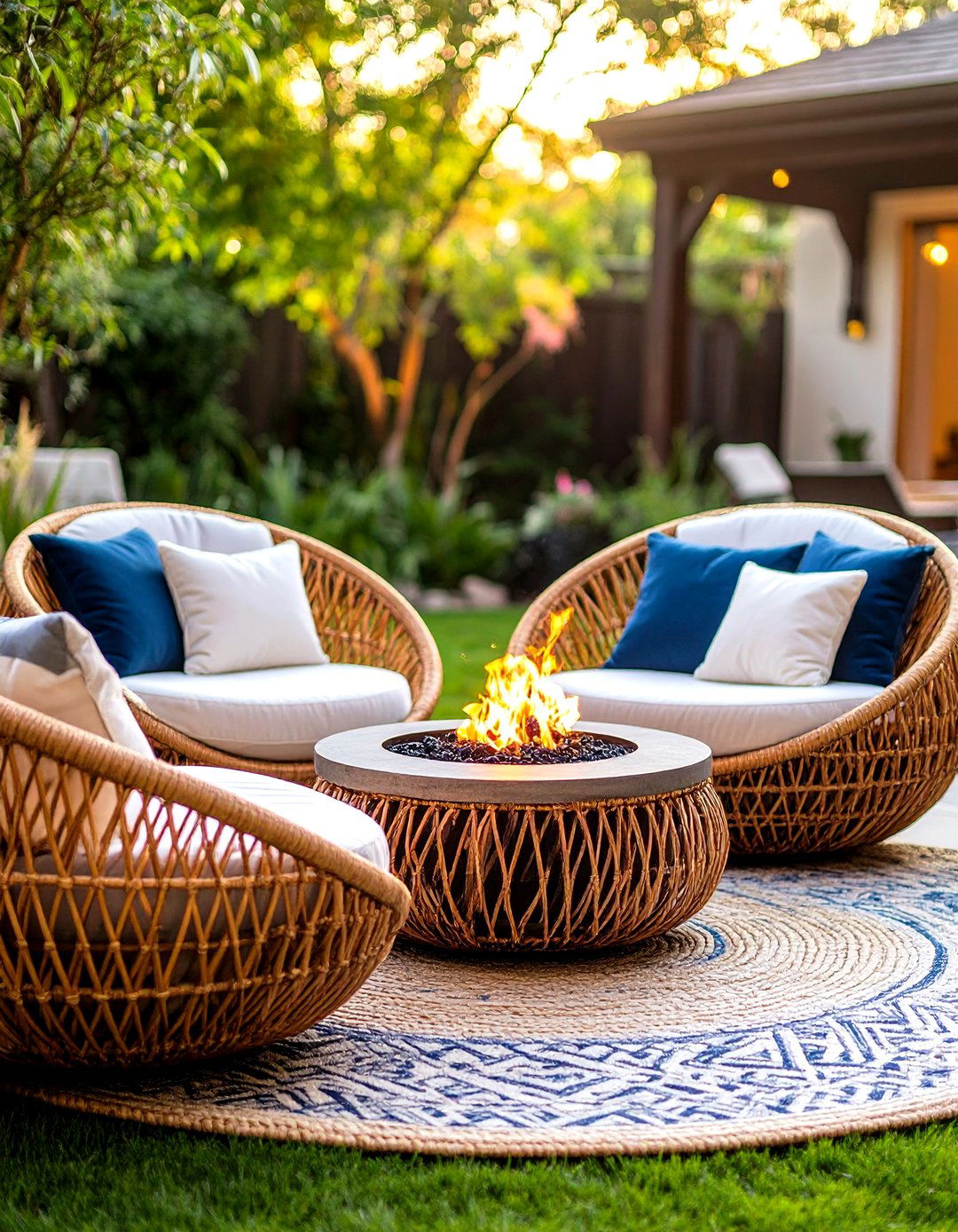 Papasan Fire Pit Chairs - 24 Fire Pit Chair Ideas