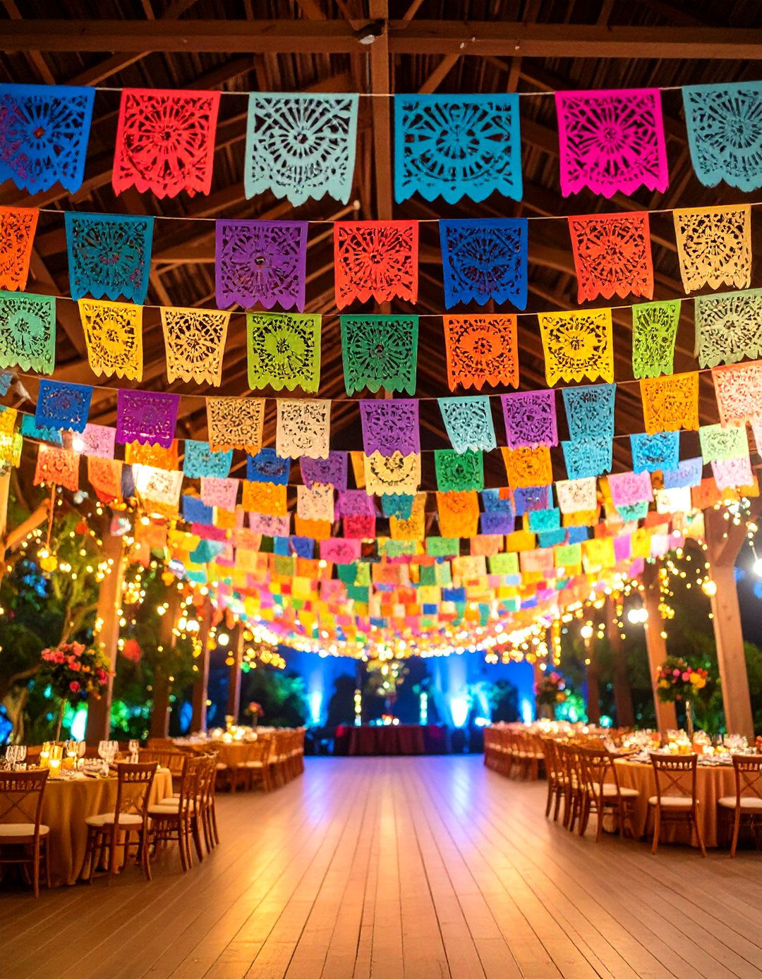 Papel Picado Banner Decorations - 24 Mexican Wedding Ideas